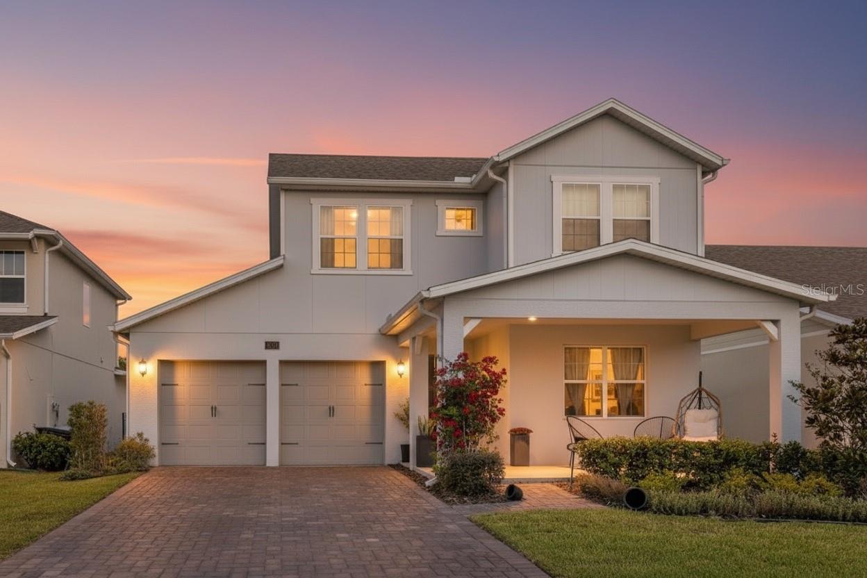 A stylish Orlando home where comfort meets convenience. This updated two-story layout features the primary suite on the main floor along with a bonus office for working from home, studying, or flex living — plus a convenient powder room for guests. Upstairs, two additional bedrooms and a full bath provide privacy for family, visitors, or long-term stays. The second story includes simple attic access for extra storage. You'll love the trendy finishes, fresh modern atmosphere, and full interior repaint scheduled before closing. The garage has been transformed with designer-grade full flake epoxy flooring, and the backyard opens to peaceful conservation views — no rear neighbors to interrupt your Florida sunsets. Nestled in a community with a pool and lakefront dock and positioned minutes from the airport, dining, major highways, and iconic theme parks — this home offers the best of location, lifestyle, and value.