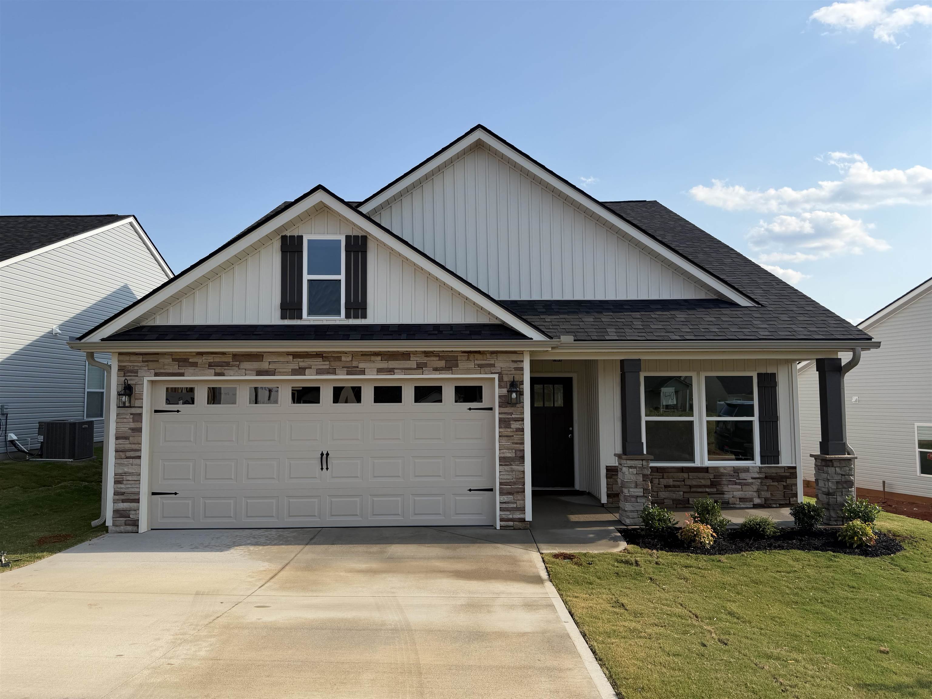 Fairview Plan - Lot 140. The brand new plan offers 3 oversized bedrooms plus a study. Open living area is great for entertaining. 10' ceilings though kitchen, dining area and living room. Rock fireplace. Covered patio. Painted cabinets. Luxury vinyl plank flooring. Fully sodded yard. Preferred incentive available! Must see!