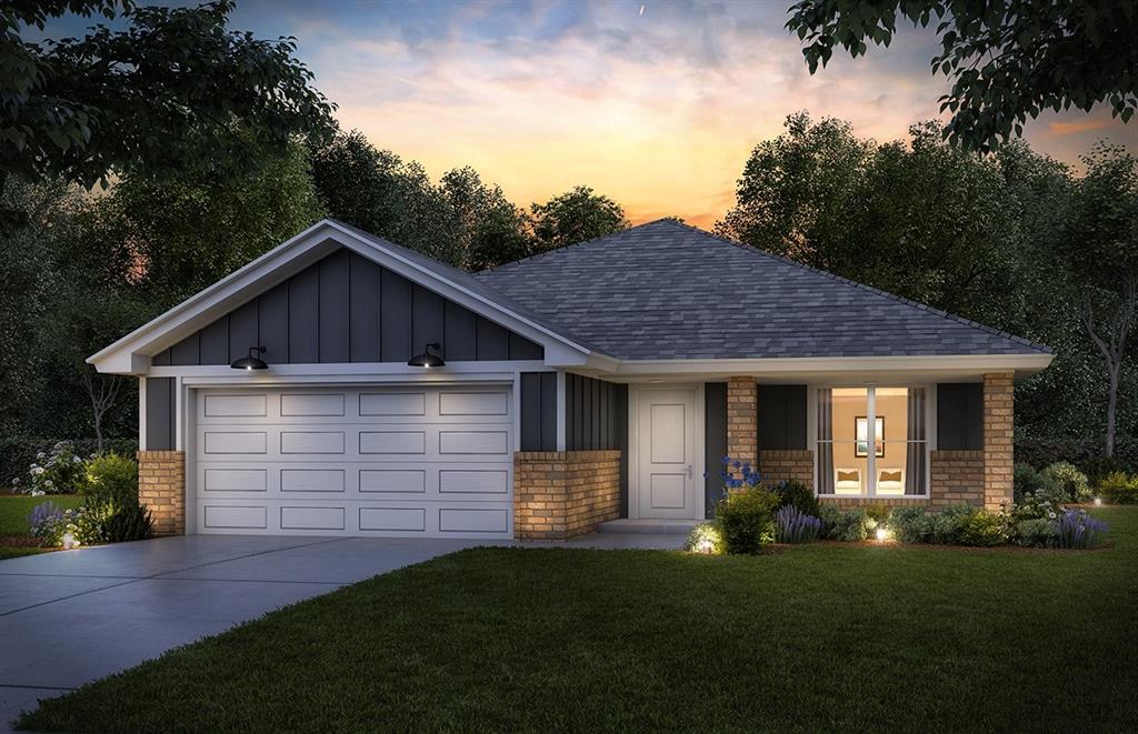 Located in the desirable Eagle Cliff community in Norman, this new construction home offers a prime location just minutes from the University of Oklahoma, Lake Thunderbird, Sooner Mall, I-35, and a wide variety of dining and shopping. The neighborhood features a community playground and an established residential setting. Call today to schedule your showing and ask about current builder incentives.Welcome to the Lavender floor plan, thoughtfully designed to combine comfort and functionality. A covered front porch creates an inviting entry, leading into an open-concept layout where wood-look ceramic tile flows throughout the main living areas. The spacious living room is anchored by a cozy gas log fireplace and seamlessly connects to the kitchen and dining spaces.The kitchen features stainless steel appliances, including a 5-burner gas range, quartz or granite countertops, under-cabinet lighting, and ample prep space. The dining area includes a bay window and direct access to the covered back patio, offering a great setup for everyday living and entertaining.The private primary suite includes a soaking garden tub, tiled shower, double vanity, and a large walk-in closet. This true four-bedroom split layout provides flexibility and privacy.A well-designed new construction home with modern finishes in a convenient Norman location.