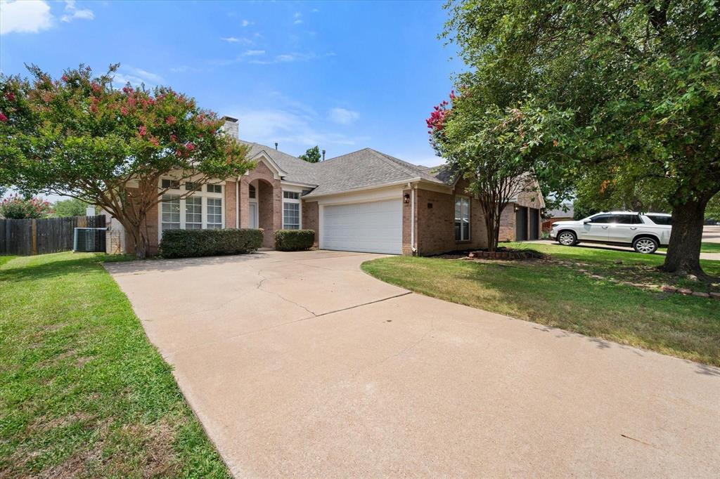 Welcome to this inviting 3-bedroom, 2-bath home in the Hulen Bend neighborhood of southwest Fort Worth, offering spacious living, thoughtful design, and convenient access to the best of the area. Vaulted ceilings and two living areas create an open, airy atmosphere, while the open-concept living and dining spaces provide excellent flow for both everyday living and entertaining. The kitchen features modern appliances, generous counter space, and ample storage, making meal prep and hosting easy. The primary suite includes a private en-suite bath, creating a comfortable retreat, while two additional bedrooms offer flexibility for guests, a home office, or a playroom. Step outside to enjoy the large patio and spacious backyard, ideal for outdoor dining, relaxing evenings, or weekend gatherings. Located in the Hulen Bend community near South Hulen Street, this home offers quick access to shopping, dining, parks, and major commuter routes, with convenient connectivity to downtown Fort Worth and Chisholm Trail Parkway. Minutes from the Hulen corridor and Clearfork shopping and dining, the location blends neighborhood charm with everyday accessibility. A wonderful opportunity to own a well-located Fort Worth home with space, flexibility, and outdoor living.HOA docs and survey available upon request. Roof replaced August 2024.