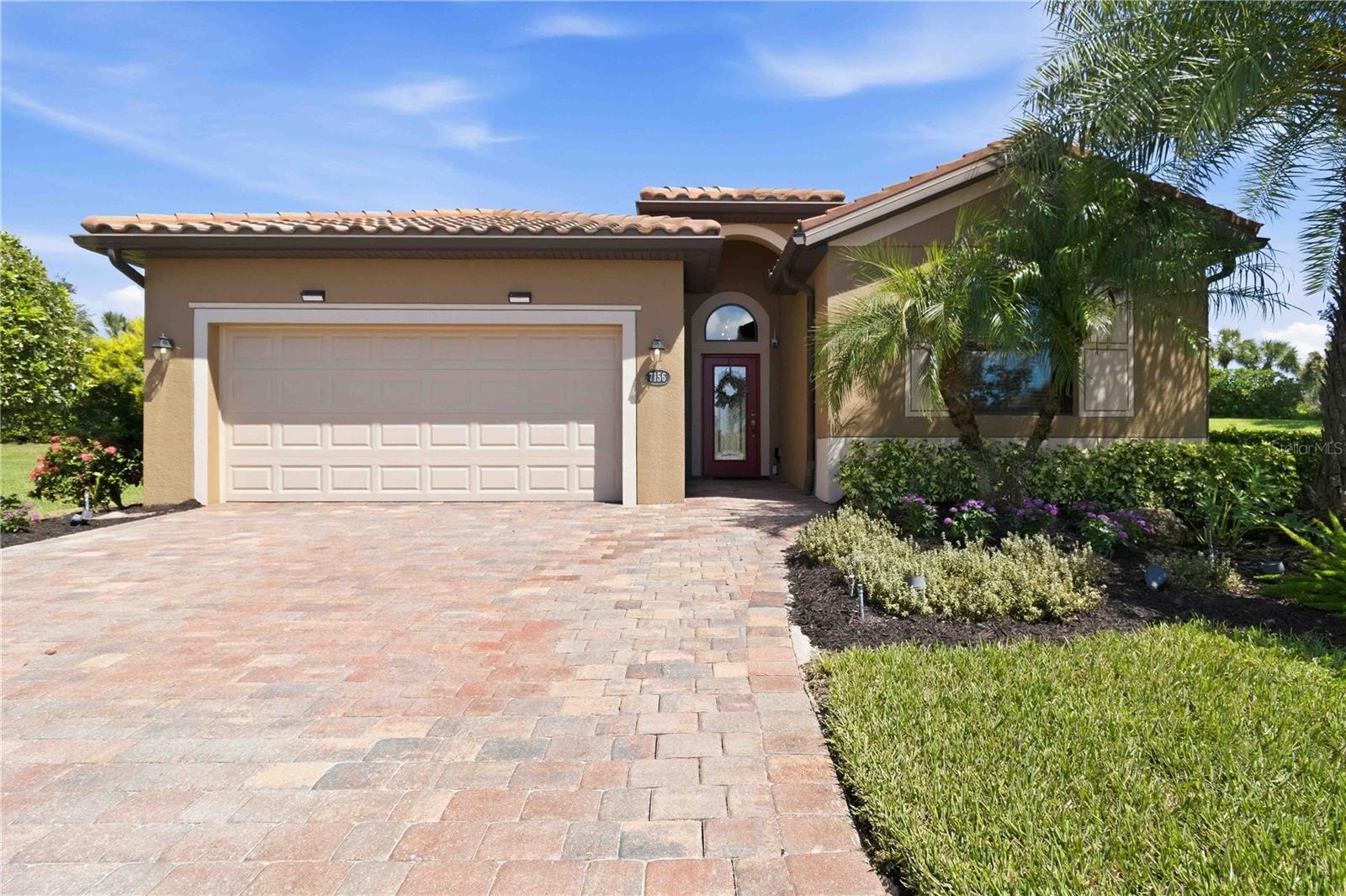 Live the River Strand lifestyle with resort-style pools, fitness, dining, tennis and pickleball, golf and a full calendar of community events right outside your door.Tucked on a quiet cul-de-sac in the gated Sanctuary neighborhood of River Strand Golf & Country Club, this beautifully upgraded Trevi floor plan offers privacy and everyday convenience in the same address.Inside is an open, airy great-room layout with three spacious bedrooms, three full baths, and a separate office or den. Luxury vinyl plank runs through every bedroom and the office, waterproof and carrying a lifetime warranty. Tile covers the main living areas. No carpet anywhere.The kitchen offers granite countertops, stainless steel appliances and a functional layout built for everyday living and entertaining. The primary bedroom carries custom-designed his-and-hers closets for upgraded storage and organization.All appliances convey. Chandeliers and ceiling fans convey.Outside, an extended lanai opens to a separate patio, the garage floor is finished in granite, and custom outdoor lighting carries the evening. The entire exterior was professionally painted last year in Sherwin-Williams Emerald, a premium and durable finish.And then there is the yard. Peaceful, and large enough to hold the custom pool you design yourself rather than the one a builder chose for you. That is the piece most homes in here cannot offer.Social membership conveys. No golf membership.Then the amenities. Two clubhouses, the Main and the Sanctuary, one of them recently renovated. Nine satellite pools around the community. Two state-of-the-art fitness facilities. Fine dining, and a tiki bar at the main pool. Nine Har-Tru tennis courts, eight pickleball courts, walking and biking trails, and a new kids playground. Golf on a 27-hole course, availability based. A lifestyle director coordinates weekly and monthly events.The gate is staffed, security roves, and the HOA covers internet, cable, landscaping and irrigation.Easy access to I-75, and Heritage Harbour Marketplace is walking distance with Costco, Target, restaurants and retail.Pre-listing appraisal on file dated 01/14/2026, available upon request.The community reports an ongoing clubhouse renovation project with an estimated budget of approximately $10 million. Details, scope and timelines are subject to change; buyer to verify.