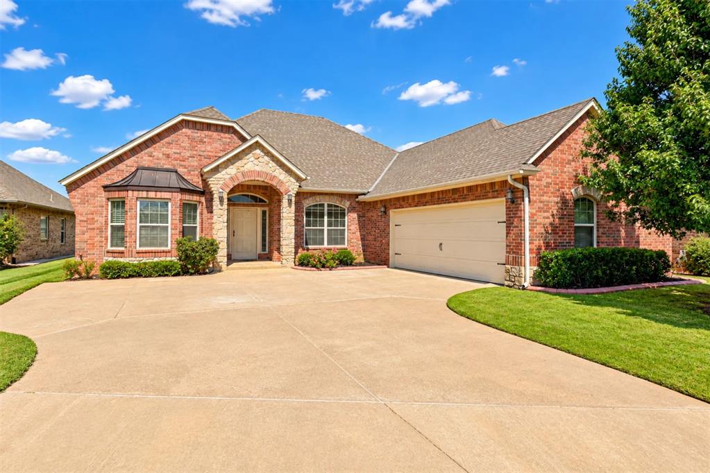 Brand new roof, new flooring, new carpet and fresh paint on this 4-bedroom, 2.5-bath home on a quiet cul-de-sac in the gated Cobblestone community, in the Putnam City School District. This move-in-ready home has exceptional curb appeal, manicured landscaping and an inviting front entrance. Step inside to fresh interior paint, brand-new flooring and new carpet throughout, creating a bright, clean, updated feel, while the brand-new roof adds peace of mind for years to come. The oversized living room offers plenty of space for entertaining and flows seamlessly into the chef-inspired kitchen, which features granite countertops, a built-in oven, a cooktop, abundant cabinetry and generous prep space. Just off the kitchen you’ll find both a casual dining area and a spacious formal dining room. The split-bedroom floor plan gives the primary suite added privacy, complete with dual granite vanities, a deep soaking tub, a fully tiled walk-in shower and an oversized walk-in closet. The secondary bedrooms are generously sized and share a Jack-and-Jill bathroom with granite countertops, and the fourth bedroom works perfectly as a home office or guest room. A convenient half bath serves guests. Outside, enjoy the covered back patio and the low-maintenance lifestyle Cobblestone offers, with the HOA providing lawn mowing and landscaping. Residents also have access to the community swimming pool and neighborhood amenities, so you can spend weekends relaxing instead of doing yard work. The location is hard to beat, with quick access to shopping, restaurants, grocery stores, major highways and the turnpike. If you’re searching for a 4-bed, 2.5-bath gated community home with a home office, a new roof, new flooring, new carpet, fresh paint, granite countertops, a split floor plan, lawn care included and a community pool in Putnam City Schools, this home checks every box. Schedule your private showing today!