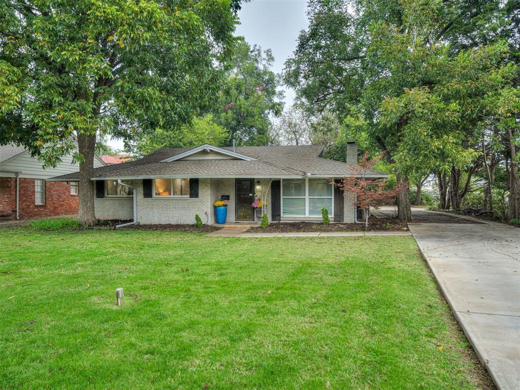 Remodeled in Nichols Hills! With a POOL! A rare opportunity! This lovely 3 bedroom, 2 bathroom contemporary home was completely updated in 2018. Improvements include:New framing, drywall, flooring in living/kitchen/hall/bathrooms, doors, windows, appliances, electrical, thermostat, Lutron lighting system, interior plumbing, both bathrooms remodeled, custom kitchen cabinets, marble countertops, backsplash, fireplace tile, artificial turf in back side yard and fence.  All bedrooms have engineered hard wood flooring. Since 2020... new garage door, concrete driveway from Tedford Way, sprinkler irrigation.  In 2025 new pool pump and pool tile!  The living, kitchen, dining and additional living area are a dream and perfect for entertaining.  The spacious kitchen has ample cabinets plus a wine refrigerator! The FUN in-ground heated pool is shaped like a foot and the toes are benches! PLUS, a turfed backyard area. There are two entry points to the property...one on Western and another on Tedford Way with a long pass through driveway perfect for guests. Tons of work or storage space in the oversized 2 car garage!  Don't miss this opportunity!