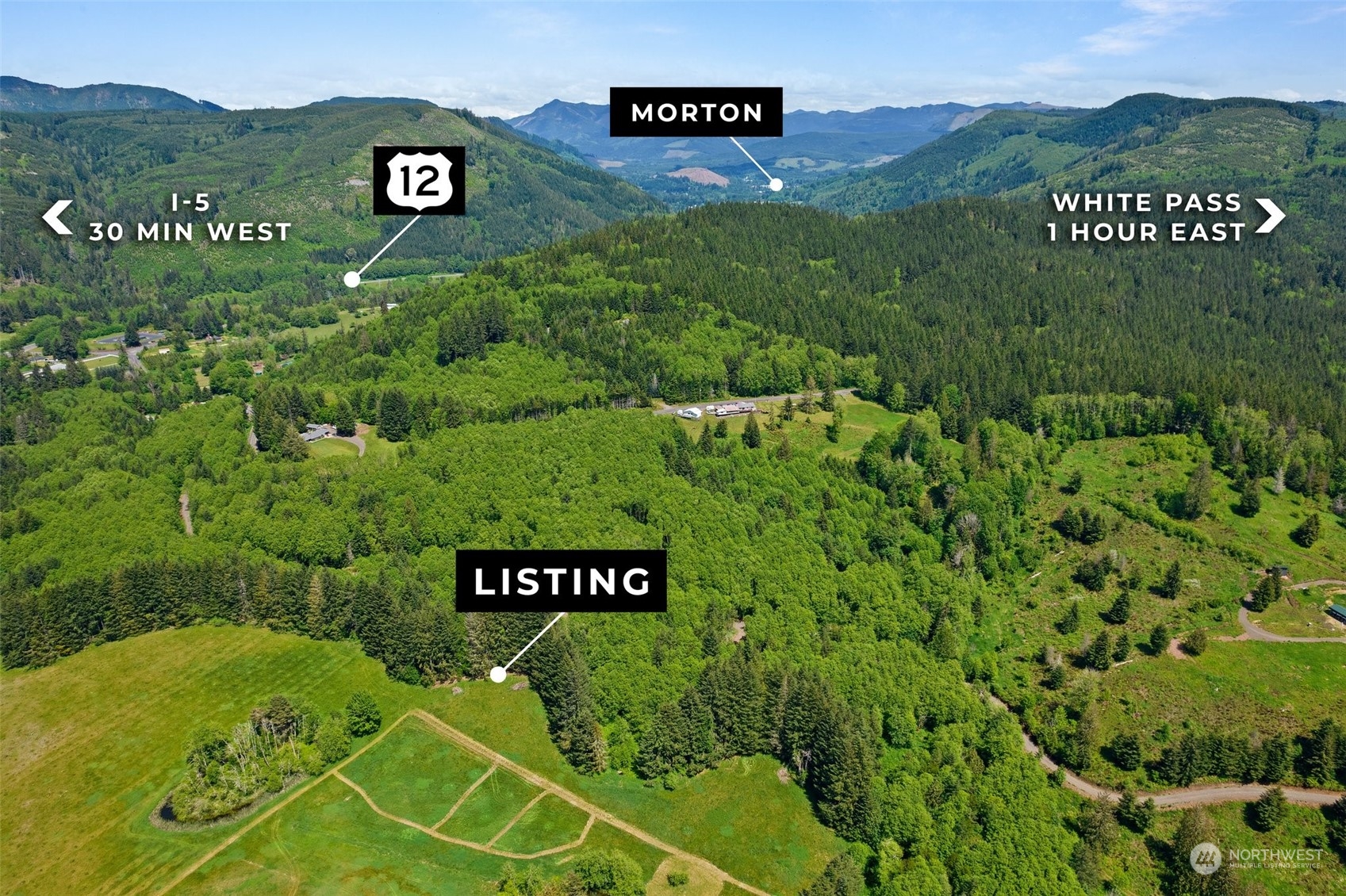 Secluded 2.26 acres with private well(10 gpm), 20x50 well pad, power at property, perked and approved for standard gravity fed septic system, 3" punched driveway, gated, corners are staked and flagged. Minutes from Mayfield and Riffe Lakes for those summer months! White Pass for skiing in the winter! 30 minutes from I-5 corridor. Perfect place to build your dream home surrounded by fir, maple, cedar, and alder trees! You won't want to miss out on this lot!