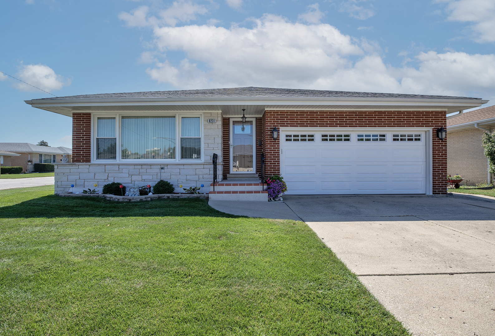 Welcome to this well maintained 2000+sq ft ranch on a spacious corner lot which features a large garden area & private patio in the fully fenced yard. Owned & lovingly cared for by long time residents, this home is in great condition with original finishes intact - a perfect opportunity for cosmetic updating over time. The modern floorplan is perfect for today's lifestyle. The main floor features LR, kitchen which opens to a family room with WB fireplace, office/den, Primary bedroom & bath, 2 additional bedrooms with large closets, & 2nd full bath. The huge finished basement has a 4th bedroom, full bath, rec room, bar area, 2nd kitchen, storage/craft room, & utility room. 2 car attached garage.