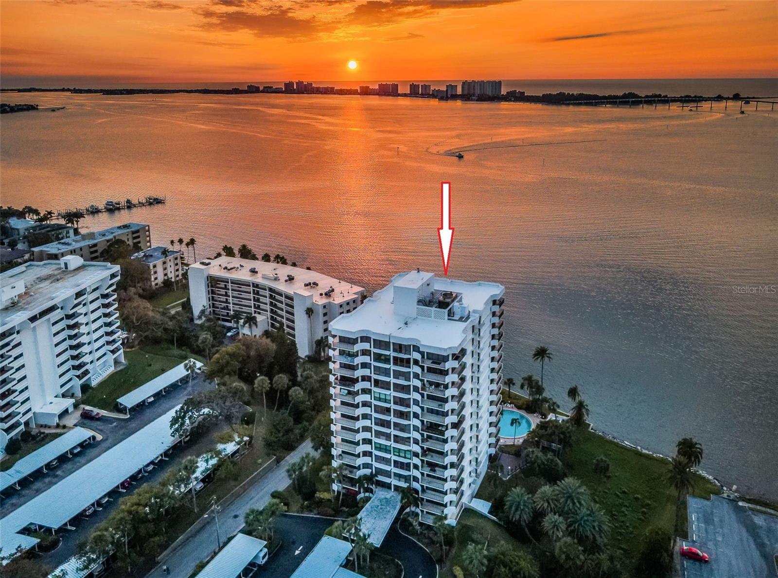 Clearwater - PRELUDE 80 - Some of the nicest panoramic water views on the West Coast of Florida. Tenth floor corner unit with wrap around balcony offering MILLION $$ VIEWS from every angle. 180 degree Westerly views of Bay, Intracoastal waterway and the Gulf of Mexico. Breathtaking sunset and waterfront views. Two bedrooms, two baths and 1,516sq.ft. of living area. Spacious living and dining areas all offering spectacular water views. Primary bedroom with a wall of windows offers amazing water views. This unit needs a complete makeover but is priced to reflect improvements needed. The complex offers a heated waterfront pool, a waterfront gazebo with BBQ grills, Clubhouse with full kitchen, lounging area, billiards area, exercise area, front lobby and more. The unit comes with a covered parking spot. Exceptional overall location, only minutes to Clearwater beach, restaurants, shopping, and more.