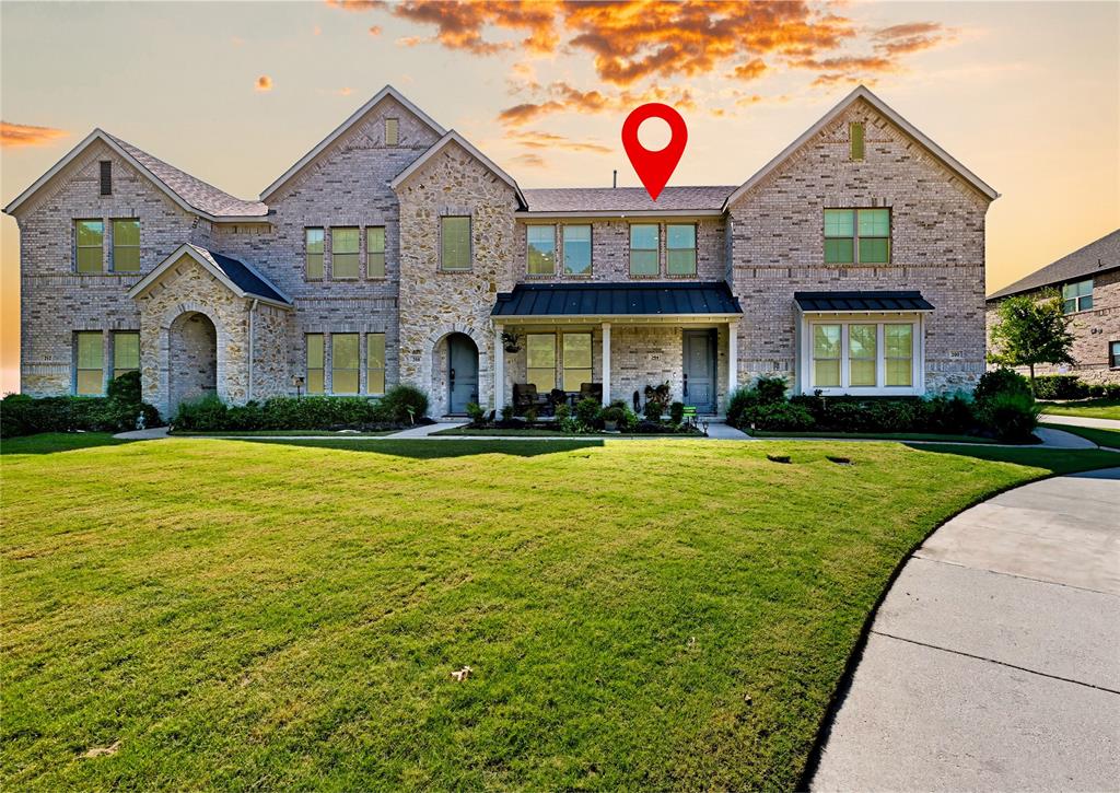 STYLISH & SOPHISTICATED 2023-BUILT TOWNHOME NESTLED NEXT TO A LUSH GREENBELT! Fall in love with this warm & inviting floor plan graced with soaring ceilings, extensive luxury plank flooring, tons of windows for natural light, remote-controlled shades & ample storage space throughout. Inspire your inner chef in the modern kitchen showcasing quartz countertops, white cabinets, stainless steel appliances, a breakfast bar & a huge walk-in pantry, or end your day in the spacious primary suite boasting an oversized shower, dual sink extended vanity, linen closet, wood-look tile flooring & a large walk-in closet with built-ins & seasonal storage. Other features include a tankless water heater, LED lighting, garage with overhead storage & loft with a built-in desk, perfect for a home office. Sip your morning coffee on the cozy front porch overlooking the picturesque greenbelt with a picnic area, or make great use of the community amenities including a pool, playground, greenbelt & trails. HOA fees include front yard maintenance. Conveniently located near The Shops at Lakeside, Grapevine Mills, Cowboys Golf Club, Lake Grapevine & DFW Airport. Attends highly sought-after Flower Mound schools! Take a first-person look at this gorgeous home! Click the Virtual Tour link to see the 3D Tour!