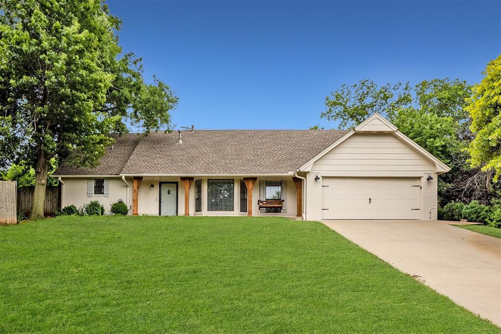 Fresh Updates & Prime Location in the Heart of Edmond! Welcome to 601 Knights Bridge Road-a charming and move-in-ready home nestled in a quiet, established neighborhood. This well-maintained property features fresh exterior AND interior paint, brand-new carpet throughout, and stylish updated lighting fixtures that give each room a bright and modern feel. The functional layout features 2 spacious living areas, a cozy fireplace, and a kitchen with ample cabinetry, perfect for everyday living or entertaining guests. Generously sized bedrooms offer comfort and privacy, while the primary suite includes an updated bathroom and a private office space with doors to the back patio. Outside, enjoy a large backyard with a pergola and mature trees with room to garden, play, or relax. Located just minutes from Edmond schools, Kickingbird Golf, shopping, and dining-this home blends convenience with comfort. Don’t miss the chance to own this refreshed gem in one of Edmond’s most desirable areas!