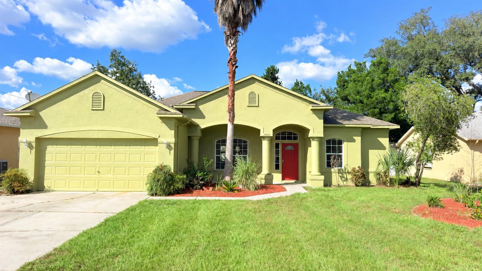 SPACIOUS 4-BEDROOM, LARGE BONUS ROOM WITH OPEN FLOOR PLAN, SPLIT BEDROOMS, AND FENCED BACKYARD IN DEERFIELD COMMUNITY IN BROOKSVILLE! This spacious home features an inviting open floor plan, a desirable split-bedroom layout, a spacious family room, separate formal dining room, and dedicated breakfast nook. With LOW HOA FEES, NO CDD FEES, and a variety of community amenities. The kitchen features stainless steel appliances, ample workspace, and convenient access to the breakfast nook and surrounding living areas. Whether preparing everyday meals or entertaining guests, the layout makes it easy to stay connected. A combination of vinyl flooring and tile adds practicality throughout the home. ENJOY THE PRIVACY OF A SPLIT-BEDROOM FLOOR PLAN! The primary suite is positioned on one side of the home, separated from the 3 additional bedrooms on the opposite side. This thoughtful arrangement provides a private retreat while allowing flexibility for guests, a home office, or other needs. The primary suite includes its own ensuite bathroom with an updated shower, and large tub, while the additional bedrooms and second full bathroom provide comfortable accommodations. THE LARGE BONUS ROOM/FLORIDA ROOM IS AN ADDED BONUS! Looking for additional space beyond the traditional living areas? This generously sized room offers numerous possibilities, a game room, media room, hobby space, home office, exercise area, or an additional place to gather and entertain. STEP OUTSIDE TO YOUR FULLY FENCED BACKYARD with plenty of room for pets, outdoor activities, gardening, or weekend barbecues. Residents have access to a community clubhouse, swimming pool, tennis courts, basketball courts, and shuffleboard courts. CONVENIENTLY LOCATED NEAR THE SUNCOAST PARKWAY! Situated in the Brooksville/Spring Hill area, this home offers convenient access to shopping, restaurants, grocery stores, medical facilities, schools, and everyday necessities.