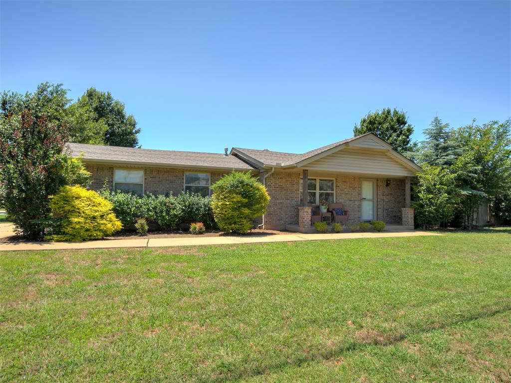 This beautifully maintained home offers 1,530 square feet of comfortable living space with 3 true bedrooms plus a versatile 4th bedroom or bonus room to fit your needs. This room could easily be a home office, home gym, playroom, or guest room. The bonus room also features an in-floor storm shelter for added peace of mind.Inside, you'll find this home looks very modern with beautiful flooring throughout and a kitchen complete with stylish backsplash. There are 2 storage sheds located in the back yard.Conveniently located near I-35, this home offers quick access to anywhere in the OKC metro while being just minutes from parks, a splash pad, shopping, dining, and entertainment. Don't miss the opportunity to make this move-in ready home yours!Listing agent is related to seller.