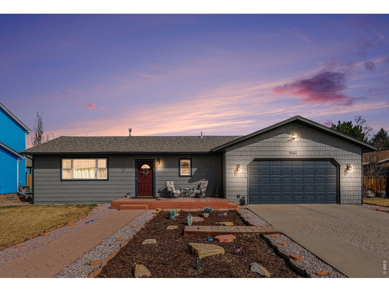 Welcome to this fully remodeled 2-bedroom, 1-bathroom gem nestled on a quiet dead-end street in the heart of Wellington, CO. Situated on a generous 1/3 acre lot with no HOA, this home offers the perfect blend of small-town tranquility and modern, upgraded living. It has been meticulously maintained and is in excellent repair, with major updates including a newer roof and siding, recent interior and exterior painting, and an almost-new air conditioner (installed in the last 5 years), ensuring low maintenance and very low utilities, including water. Step inside to an inviting space featuring stylish LVP flooring throughout and a spacious kitchen perfect for any home chef, boasting plenty of cabinets and counter space. The flexible layout includes a dedicated laundry room with a stainless steel utility sink and a flex space that can serve as a pantry or home office. The bathroom provides a touch of luxury with a heated floor, and the home's comfort is managed effortlessly with a new internet-controlled heating/cooling thermostat.The garage is an absolute showstopper! Oversized at 713 sq ft "23ft x 31ft" with 8-foot doors and a 240V outlet, this fully insulated and finished space is a dream for hobbyists and mechanics alike. It features a large workshop complete with ample shelving, pegboard, and accessible attic storage. Outside, the property is an oasis with beautiful Xeriscaping, a sprinkler system for the grass, some new fencing, a large new shed, and a low-maintenance front deck for enjoying Colorado evenings.Beyond the property line, you are minutes away from everything Wellington has to offer. Enjoy an active lifestyle with quick access to Wellington Community Park's tennis courts, pickle ball, dog park, playground, and more. Essential amenities like the library, schools, shopping, and various restaurants are all conveniently nearby. Convenient access to I-25 and less than 20 minutes to Fort Collins. This home is truly turn-key and ready for its next owner!