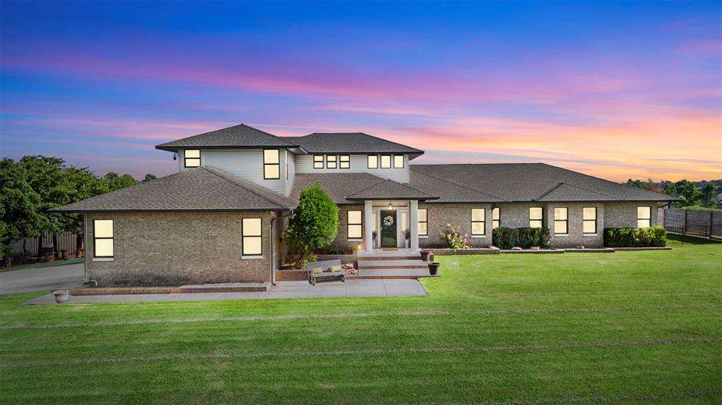 This self sufficient homestead easily accessible to I-35 in NE Edmond is zoned Agricultural so you have freedom to utilize the land with minimal restrictions!  Featuring many updates throughout, this beautiful estate located on 5 fully fenced acres in Edmond schools offers an electric gate entrance, approx 40k gallon inground saltwater pool, massive covered patio,  a 30x40 shop, inground storm shelter, multiple fruit trees, chicken coop & cross fencing.  Inside the home you will find 4 bedrooms, a study (or could be 5th bed),  4 full baths, 2 living areas, 2 dining areas and a loft! This is a carpet free home featuring rich bamboo wood flooring throughout and designer tile in the bathrooms including heated flooring in the master bath!  An impressive cathedral ceiling with stately wood beams is the focal point of the living room along with a dry stack stone fireplace and large windows that bring ample natural light into the home along with stunning views of the property.  The saltwater pool has full wrought iron fencing & concrete patio area surround for sunbathing.  With an impressive 40k gallons, the pool was newly refinished in 2023 with waterfall features and multiple seating / sundeck areas.   This awe striking backyard is an entertainer’s paradise!  Note the expansive 40x30 covered pergola installed in 2023 with two 96” ceiling fans and wall for hanging a TV.  Another large gathering space is located next to the covered patio with flagstone pavers.   The property is cross fenced providing a dog run space along w/ an area for the livestock and an electric gate with new motor at the entrance.  The front two of the five acres are separately fenced where alpacas, llamas & goats currently call home.  Seller will consider selling them to the new owners. The 30x40 shop has electric and two 8’ doors with an attached 40’x10’ chicken run and 12x12 chicken coop.  Chickens convey w/ the property!  See attachment for list of upgrades & amenities!  Watch the virtual tour!