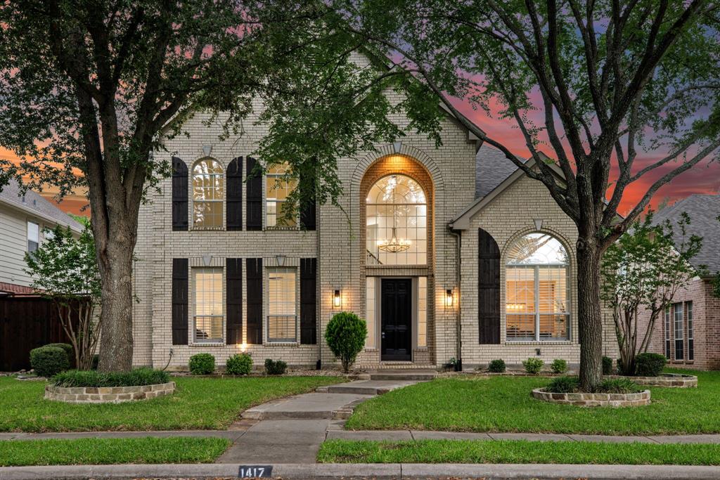 Exceptional Opportunity in West Allen! Beautifully updated and truly move-in ready, this standout home immediately captures attention with its bright, modern feel and inviting warmth throughout. Fresh interior paint, brand-new upstairs carpet, updated bathrooms and kitchen, and thoughtfully selected lighting and fixtures create a clean, modern feel. At the center of the home, a dramatic two-story living room with soaring ceilings, expansive windows, and a cozy fireplace creates an impressive yet comfortable gathering space filled with natural light. Hand-scraped hardwood floors add timeless character, while the versatile floorplan offers a downstairs primary suite, spacious game room, and dedicated media room designed to adapt to the way you live, work, and entertain. Step outside to enjoy the covered and extended stone patio, ideal for relaxing evenings or hosting guests, along with the added value of energy-saving solar panels and a freshly epoxied 3-car garage. Located in highly sought-after Allen ISD, this turnkey home offers the rare combination of style, flexibility, comfort, and long-term value that you don't want to miss!