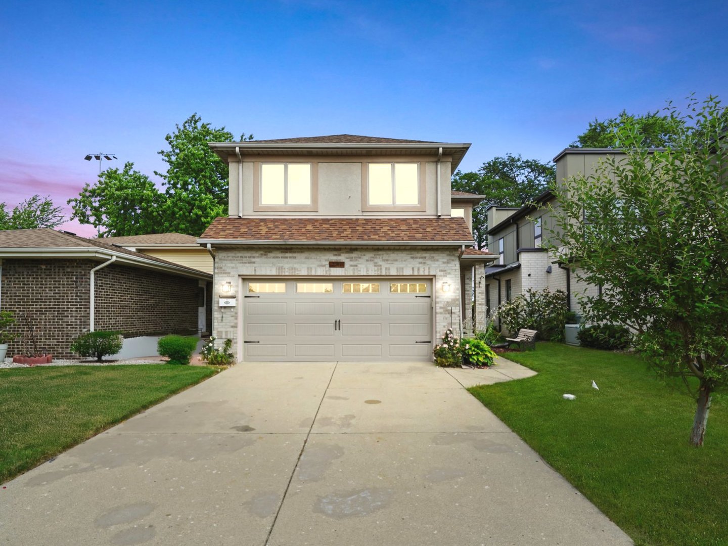 Modern-built home in a prime location! Featuring 5 bedrooms and 3.1 bathrooms. The 5th bedroom in the lower level is versatile it can be used as a bedroom or recreational area. The welcoming entryway flows into the living room, dining room, kitchen, and breakfast area. This home has a newer roof with soaring cathedral ceilings and hardwood floors span both the first and second floors. The first-floor laundry room offers great storage. Take the elevator to the finished basement with a full bath, or to the second-floor. Main bedroom has its own full bath, plus two additional bedrooms and an adjacent office/bedroom. The home is perfectly situated for entertainment-Old Orchard is just blocks away, you can walk to Niles North High School, enjoy nearby Lifetime Fitness, and have easy access to I-94. Located on a cul-de-sac-style block, this home truly has it all!