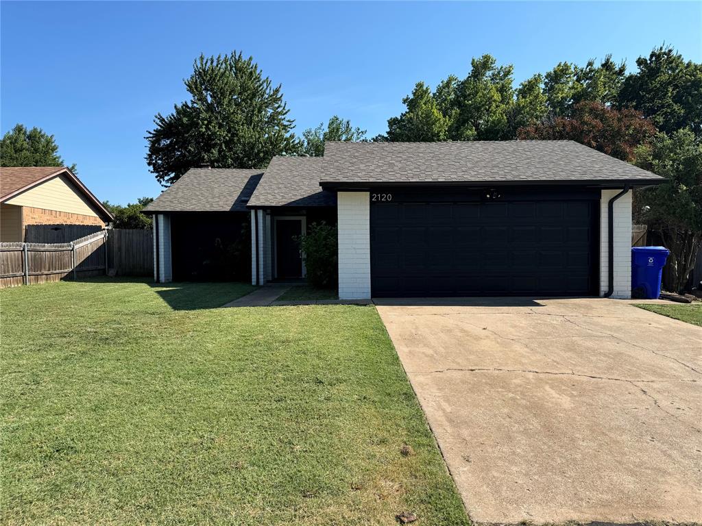 Tucked on a low-traffic cul-de-sac in Norman's established Oakhurst addition, this 3-bedroom, 2-bath home offers easy single-level living: 1,353 square feet, no stairs, and an attached 2-car garage. Brick and frame exterior, central heat and air, concrete slab foundation. The fenced backyard is the standout, with mature shade trees and a patio sheltered by a gazebo cover for morning coffee or evening company. No HOA dues. Zoned to Reagan Elementary, Irving Middle, and Norman High. Highway 9 is just minutes away, putting the OU campus, shopping, and I-35 within an easy drive. Solid bones, a great lot, and room to make it your own.