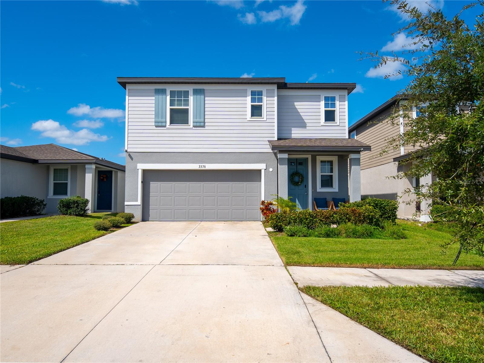 Built in 2022 with NO CDD fee. This 3-bed, 2.5-bath Monroe Meadows home has an open main floor, an upstairs loft and a backyard with real room to play.Tile flooring runs through the kitchen, dining and living areas. The kitchen is the centerpiece: granite counters, a large island with bar seating, espresso cabinetry, stainless appliances and a closet pantry. A sliding glass door off the dining area leads to the back patio and a wide, open yard. There’s a half bath downstairs for guests.Upstairs, the loft can be a second living room, a home office or a game room. The primary suite has a walk-in closet, a dual-sink granite vanity and a walk-in shower with a glass sliding door, rain showerhead and handheld sprayer. Two more bedrooms share a full bath with a tub, and the laundry room is indoors.It also has a covered front porch, a 2-car garage, concrete block and stucco construction and fresh neutral finishes. It’s ready to move in. Schedule your showing today.
