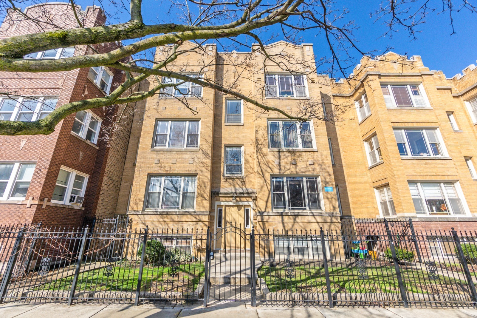 Beautiful Gut-Rehab Garden Unit in Hot Albany Park. Spacious 2-bedroom, 1-bathroom garden unit featuring modern updates and timeless charm. The inviting living room offers a cozy gas fireplace, while the bathroom boasts a relaxing jacuzzi tub. Enjoy hardwood floors throughout, exposed brick walls, and a designer kitchen with granite countertops, stainless steel appliances, and in-unit laundry. Additional highlights include a new water heater and thoughtful finishes throughout. Conveniently located near North Park University and Northeastern Illinois University, this home is just a short walk to restaurants, grocery stores, and public transportation. Listing agent is related to the seller.