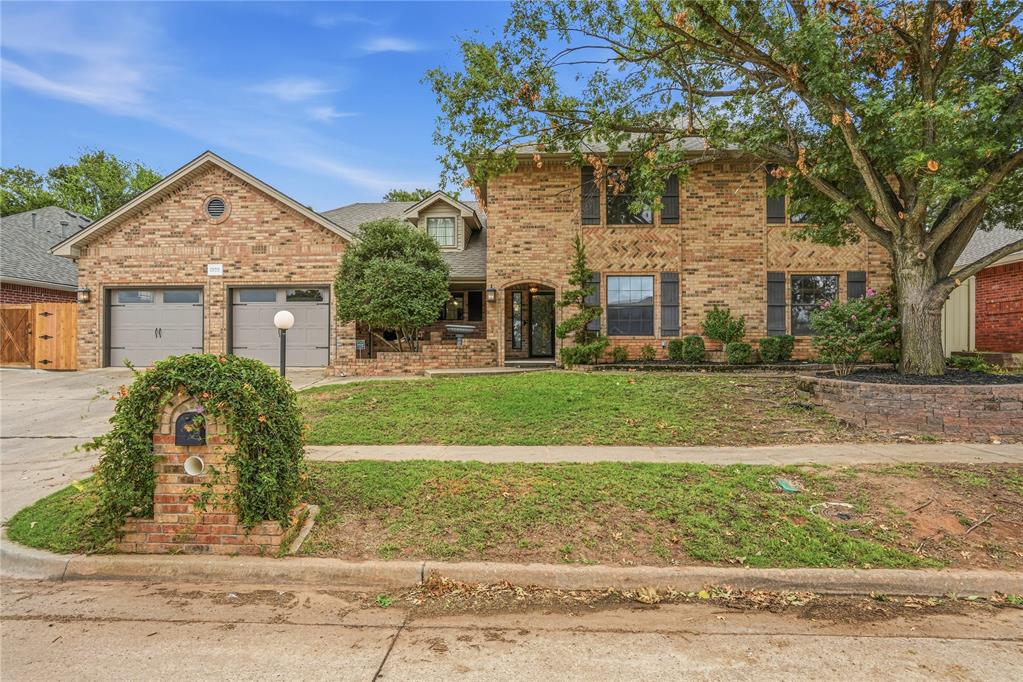 Plenty of room to spread out in this impressive 4,161 sq ft home located in the gated Rock Creek Polo community of West Norman! Offering 5 bedrooms, and Office, or 6 Bedrooms, 4 and a half bathrooms, plus an optional 6th bedroom or dedicated study, this two-story home provides plenty of space to fit a variety of needs. A standout feature is the two primary suites, with one conveniently located downstairs and another upstairs. The traditional floor plan offers defined living spaces, with hardwood floors throughout much of the first floor. The spacious living room is anchored by a cozy brick fireplace, while the oversized kitchen offers abundant counter and cabinet space, a center island, and gas stove. A formal dining room provides additional space for gathering and entertaining. The upstairs primary suite features a spacious en suite bathroom with a large jetted tub, dual vanities, separate makeup vanity, walk-in shower, and an impressive walk-in closet. The secondary bedrooms are all comfortably sized with plenty of room to make each space your own. Outside, enjoy a spacious, beautifully landscaped backyard with a covered patio and peaceful waterfall feature. The backyard workshop is equipped with electricity, heating, and air conditioning, making it a great space for hobbies, projects, or additional storage. Rock Creek Polo also offers a community pool and gated entry, all conveniently located near shopping, dining, entertainment, and everything West Norman has to offer.
