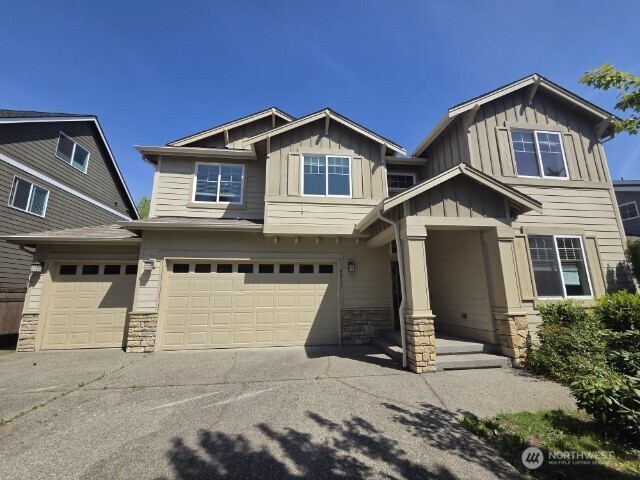 Spacious 5 bed, 2.5 bath home with functional floor plan and great features throughout. Kitchen includes stainless steel appliances and granite counters, opening to large family room. Bonus room, loft, office/den, utility room with sink, gas fireplace, and 3+ car garage provide plenty of flexibility and space. Fully fenced backyard, patio area, sprinkler system, and park across the street. Primary suite features 5-piece bath, dual closets. Convenient Puyallup location close to schools, shopping, dining, and commuter routes