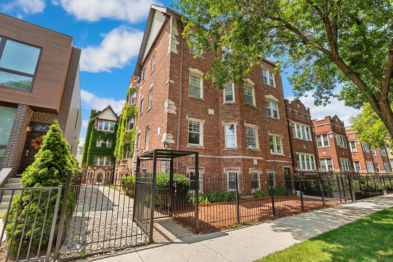 This stunning top-floor, two-bedroom, one-bathroom condo in a prime Logan Square location checks all the boxes.The unit features a spacious, open living area with Western exposure that allows for great natural light and is perfect for hosting guests. There are well maintained hardwood floors throughout and a perfect kitchen that includes stainless steel appliances, granite countertops and a door that leads to a small balcony perfect for a grill. There's a separate bedroom wing, highlighted by two spacious bedrooms that get great natural light from the East and West exposure. The primary suite includes a large walk-in closet and even a view of the skyline with the beautiful ivy wall right outside. A full bathroom with a stylish vanity, full size tub, designer light fixtures, and stackable laundry make this the complete package. There is additional storage in the basement. EZ street parking is also available. The location offers easy access to the area's best bars, restaurants, and shopping, along with green space at Palmer and Logan Square parks.