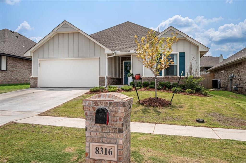 This is your chance to purchase a better than new Taber home with all the bells and whistles.  This Norma floorplan is move in ready with fence and window treatments. Complete with 3 spacious bedrooms, and 2 full baths. The heart of the home is the fabulous open concept kitchen with quartz island, breakfast bar and living room, where a 10-ft ceiling and windows let in abundant natural light, showcasing gorgeous wood-look tile flooring and a ceiling fan. Ready for movie nights? We’ve got you covered with TV wires already in place! Cook up a storm in the chic kitchen, featuring gleaming Frigidaire stainless-steel appliances, beautiful countertops, and cabinets adorned with decorative hardware. The corner walk-in pantry offers ample storage space for all your culinary needs. Retreat to your serene primary suite, complete with an 8-ft ceiling, lovely windows, and a ceiling fan. The cozy carpet finish invites you to unwind in style. The attached primary bath is a sanctuary of sophistication with a dual sink vanity, elegant countertops, a vogue backsplash, and satin nickel delta features. Enjoy the space of the walk-in closet and the large walk in shower. Step outside to discover your covered back patio and fully fenced yard—ideal for outdoor gatherings and relaxation. The smart home irrigation system ensures your lawn stays lush, while 30-year shingles add a touch of durability and charm. Additional perks include a tankless water heater, a fresh air intake system, and a 385 sq. ft. two-car garage complete with a storm shelter for peace of mind. Minutes to turnpike, shopping, hospitals, fitness and more! Deer Creek Schools! Neighborhood complete with POOL, basketball courts, stocked fishing ponds and park! Minutes from, turnpike, Paycom, restaurants, shopping, hospitals, parks, fitness and more!