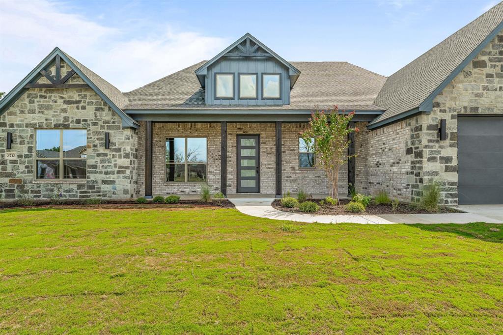 New construction 4 bedroom full 3 bath 2 car garage with a golf cart door on Fort Worth side of town.  4th bedroom could be a game room. Very open main living area with ample natural light coming thru the windows. Sink in Laundry room.  Too many upgrades to list spray foam, flooring, Trane AC full sprinkler and sod on Orchard water.