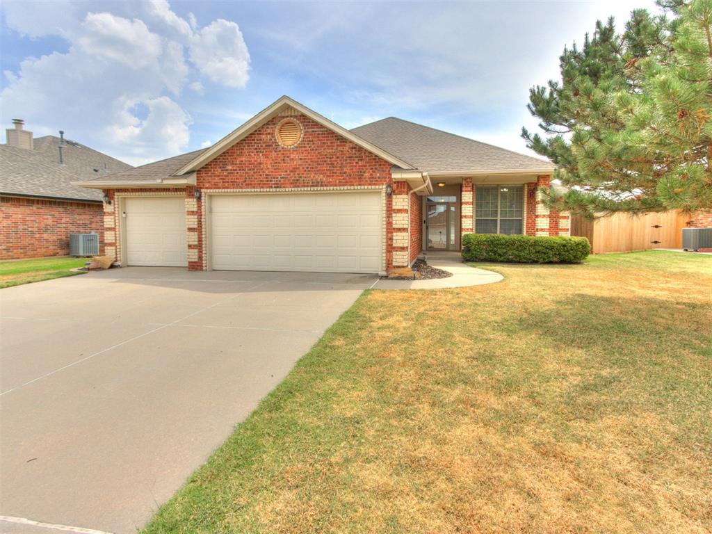 Move-in Ready!! This well maintained home in the Blue Stem Ridge Addition has 4 bedrooms, 2 full baths with  4th bedroom as your office/study.  Granite countertops, newer appliances, custom blinds, crown molding, fireplace, and open floor plan. The master retreat has double doors open to the patio, double vanities, built-ins, spa tub, walk-in shower, and large master closet. 20 x 14 covered patio for great evenings blocking the west sun. Newer stained fencing with auto lighting. The 3 car garage has a storm shelter.  What else would you need?Make your appointment today to see this great home close to I-35 with all the shopping, eateries, and movie theater.