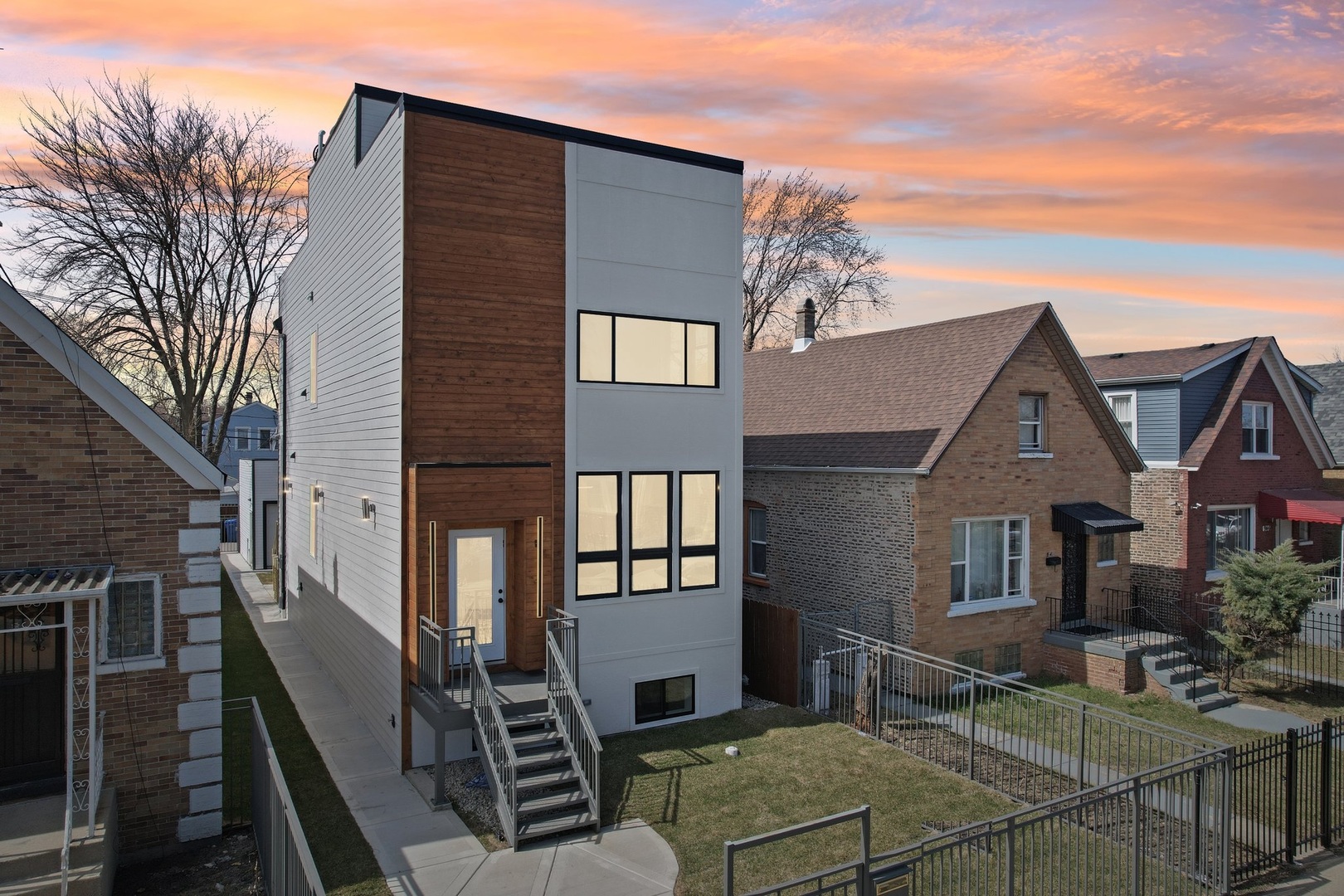 ****COMING SOON***** FALL-2025..... Luxury Meets Modern Living in West Humboldt Park: Welcome to this stunning new construction single-family home, perfectly situated in the rapidly growing West Humboldt Park neighborhood. Thoughtfully designed for both comfort and sophistication, this multi-level residence offers four spacious bedrooms, 3.5 luxurious bathrooms, a cozy family room, a dedicated home gym space, and multiple outdoor living areas, including an expansive rooftop deck. With a 2-car garage and elegant design elements throughout, this home truly has it all.  Exceptional Interior Design & Thoughtful Layout: Step inside through the inviting front entrance and be greeted by an open-concept floor plan bathed in natural light. The living room, dining area, and chef's kitchen flow seamlessly together, creating a perfect setting for everyday living and entertaining. Large, energy-efficient windows highlight the beauty of the light wood floors that run throughout the home.   The chef's kitchen is a true showstopper, featuring sleek black shaker cabinetry, quartz countertops, a full-height backsplash, and a large island with breakfast bar seating-ideal for casual dining or hosting guests. High-end stainless steel appliances, including a French door refrigerator and an externally vented range hood, add both style and functionality. A walk-in pantry ensures plenty of storage space for all your culinary needs.   Expansive Living Spaces: The lower level boasts impressive 9-foot ceilings, offering a spacious family room, an additional guest bedroom, and a full bath. A versatile oversized room provides the perfect space for a home gym, playroom, or media room, with seamless access to the backyard.    Upstairs, the primary suite is a private retreat, complete with a spacious walk-in closet and a luxurious en-suite bathroom featuring dual showerheads and designer finishes. This level also includes two additional bedrooms and a full bathroom, with one bedroom ideal for a sun-filled home office.    Unparalleled Outdoor Living: A striking staircase leads to the private rooftop deck, offering a serene escape with breathtaking views-perfect for entertaining, relaxing, or enjoying warm summer nights. Additional outdoor spaces include a gracious front porch, a backyard, and a garage rooftop deck, providing multiple options for entertaining and outdoor enjoyment.    Prime Location & Unbeatable Convenience: Enjoy the best of West Humboldt Park with easy access to:   Humboldt Park Boathouse, Beach, Tennis Courts, & Cultural Center   The 606 Trail   Public Transportation   Restaurants, Cafes, & Shopping in Nearby Business Districts    Premium Features & Upgrades:    Hardwood flooring throughout   Dual-zoned heating & cooling   Lower-level entertainment space with beverage refrigerator & additional storage   Spacious laundry room    This exceptional new construction home checks all the boxes-high room count, stunning design, incredible outdoor space, and garage parking. With the neighborhood's continued growth and revitalization, this is not only a dream home but also a smart investment opportunity.  Don't miss out-schedule your showing today and secure your place in one of Chicago's most exciting neighborhoods!