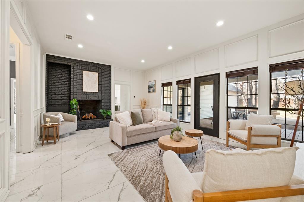 Welcome to this beautifully updated single-story brick home offering endless possibilities with the rare blend of country-style space right in the heart of the city and best of all, NO HOA. Situated on over .55 of an acre, this property is framed by mature trees in both the front and backyard, creating a private and inviting setting. A driveway runs the full length of the lot and is secured by an electric gate, providing ample parking along with a carport and extended space for guests, hobbies, or recreational vehicles. Inside, the home features stylish tile flooring throughout, decorative lighting, and elegant wainscoting that add warmth and character. The eat-in kitchen offers generous counter space and built-in shelving to meet all your storage needs. The primary suite is a relaxing retreat with a spa-like bathroom featuring a soaking tub and a dual waterfall shower designed for a luxurious experience. Step outside to the covered back patio overlooking the expansive backyard, where the possibilities are endless. There is plenty of space to create your dream outdoor oasis, add a pool, RV parking, workshop, guest house, or expand the existing home. Located within the award-winning GCISD, this property combines space, flexibility, and an unbeatable location. Opportunities like this are rare, come see your chance to own a piece of comfort and possibility.