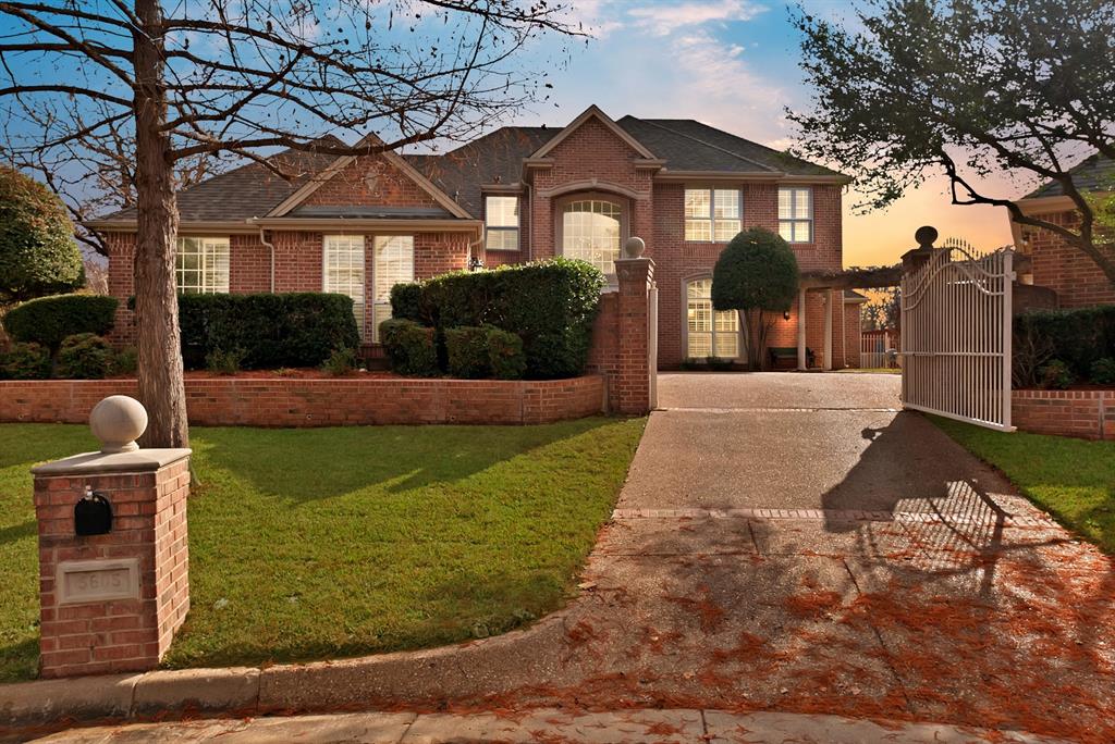 STATELY and ELEGANT, this 5 bedroom, 3.5 bathroom estate makes a breathtaking first impression the moment you step inside. The GRAND ENTRY welcomes you with SOARING CEILINGS, abundant NATURAL LIGHT, and a SWEEPING STAIRCASE that immediately sets the tone for the home’s scale and presence. ZONED FOR MARTIN HIGH SCHOOL in the highly sought-after Hunterwood Estates, this OVER 3700 SQUARE FOOT home shines with its GATED ENTRANCE, impressive driveway, garage space for THREE CARS and stunning elevation, making it the showstopper of the community. Designed for both everyday living and entertaining, the home offers TWO LIVING AREAS and TWO DINING SPACES, providing flexibility for gatherings both large and small. The FORMAL LIVING ROOM has so much light from the LARGE WINDOWS and TALL CEILINGS and is wrapped by a WINDING STAIRCASE and SOARING CATWALK, the whole area truly takes your breath away. The kitchen is thoughtfully laid out with a DEDICATED PANTRY, generous counter space, and seamless flow into the main living areas, while a SEPARATE LAUNDRY room adds everyday convenience. The family room comes with BUILT-IN SURROUND SOUND, a FIREPLACE and BUILT-IN SHELVING.The OPEN FLOOR PLAN is exceptionally versatile, featuring TWO BEDROOMS DOWNSTAIRS with ENSUITE BATHROOMS—ideal for a DOUBLE PRIMARY arrangement, MULTI-GENERATIONAL living, or a private guest or mother-in-law suite. Upstairs, the fifth bedroom is impressively oversized and easily functions as a bedroom, media room, or FLEX SPACE depending on your needs.Out back, the private backyard is built for entertaining with EXPANSIVE PATIO SPACE, GAZEBO WITH LIGHTING, an IN-GROUND POOL with WATERFALL FEATURE and BUILT-IN OUTDOOR COOKING SPACE, making it perfect for hosting, relaxing, or enjoying warm Texas evenings.With its stately entrance, thoughtful layout, and resort-style outdoor living, this home offers a rare combination of presence, functionality, and flexibility in an established Arlington community.