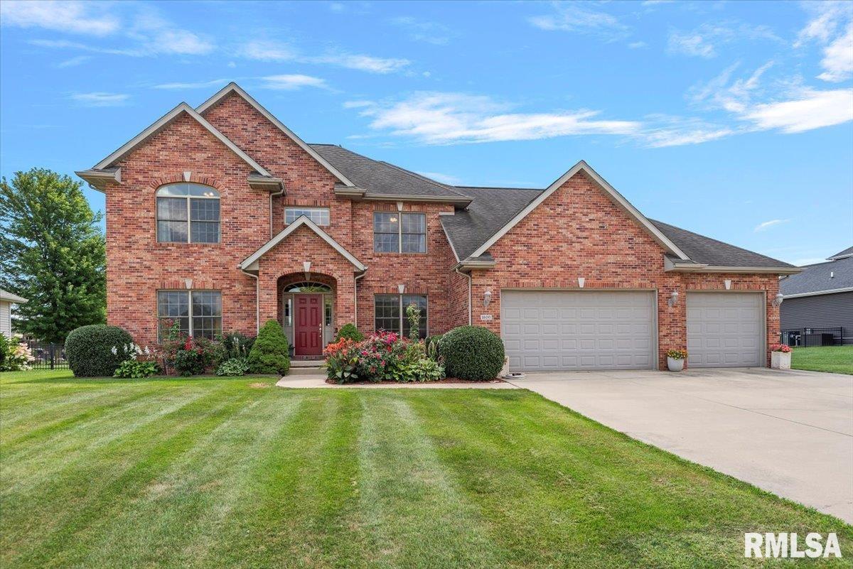 Well-maintained and move-in ready, this 4-bedroom, 2.5-bath home with a 3-car garage is located in the highly sought-after Breckenridge neighborhood. Set on one of the largest lots in the community, the property features beautiful front landscaping, a spacious poured patio, and a dedicated basketball area; ideal for outdoor entertaining and recreation around back! Inside, you're welcomed by a two-story foyer with maple flooring and a main level enhanced by 9-foot ceilings, creating a bright and open feel throughout. The kitchen offers custom white cabinetry, granite counter tops, updated stainless steel appliances, a large pantry, and abundant storage, blending style and function effortlessly.  The dry, unfinished basement comes studded for future rooms, including plumbing for an additional bathroom, and features three egress windows; offering excellent potential for added living space. Major mechanical updates include a high-efficiency furnace and A/C (2021) and a new water heater (2019), ensuring peace of mind for years to come.  Upstairs, you will find all four generously sized bedrooms. The master suite offers a double-sink vanity and dual walk-in closets, while the second-floor laundry room adds an extra layer of convenience to the home.  Schedule your tour of this charming home!