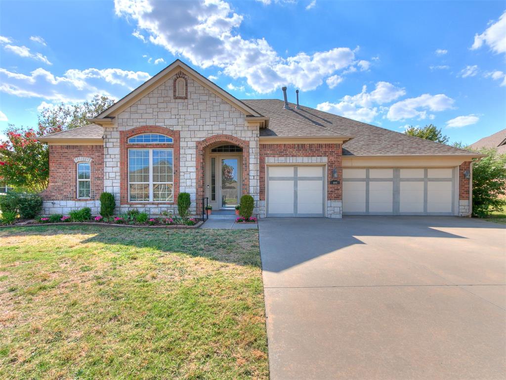 Welcome to Queensbury Court and a wonderful home sat on a generously sized corner lot nestled in the highly sought-after Carrington neighborhood in NW Norman.This light, bright, and airy four-bedroom home features fresh paint and new carpeting throughout. Upon entering, you are greeted by a spacious living room filled with natural light that overlooks the back patio and yard. The kitchen and dining areas are conveniently situated off to the side, maintaining an open feel. The kitchen comes equipped with granite countertops, a central island, ample counter space, and a pantry.The property offers a functional split-bedroom floor plan, placing the primary suite on one side and the three additional bedrooms on the other. Outside, you can enjoy an expanded patio with a retractable awning for shade. An additional feature is an above-ground storm shelter in the three-car garage, which can be removed at the buyer's preference.Ideally located in northwest Norman directly across from Ruby Grant Park and All Saints Catholic School, this home is just minutes from local shopping, dining, medical, and banking amenities. The neighborhood also offers ponds, parks, playgrounds and a pool. Such a wonderful place to call home!