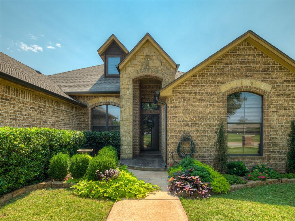 Welcome home to Legacy Addition—where thoughtful design meets everyday comfort. This 2,477 sq ft home features a split floor plan with 3 bedrooms, 2 full baths, a private study, and a flexible bonus space perfect for workouts, hobbies, or pets. Upstairs, a large media/game room offers the perfect spot for movie nights, game days, and entertaining. The main living area is light and inviting with a cozy fireplace and big windows, flowing into a spacious dining area and a cook’s kitchen with custom cabinetry, granite countertops, and a large pantry. The primary suite is a true retreat with a walk-in his-and-hers closet and spa-style bath featuring dual sinks, a soaking tub, and separate shower. Step outside and unwind in your private backyard setup—stained concrete patio, cedar pergola, fire pit, and swing—ready for evenings under the lights. You’ll also appreciate sprinklers front and back, a fully fenced yard, and private access to the neighborhood trail leading straight to Wayland Bonds Elementary. With a 3-car garage, above-ground storm shelter, brand-new Class 4 roof, and new gutters, this home checks every box and is ready for you to move in and enjoy!