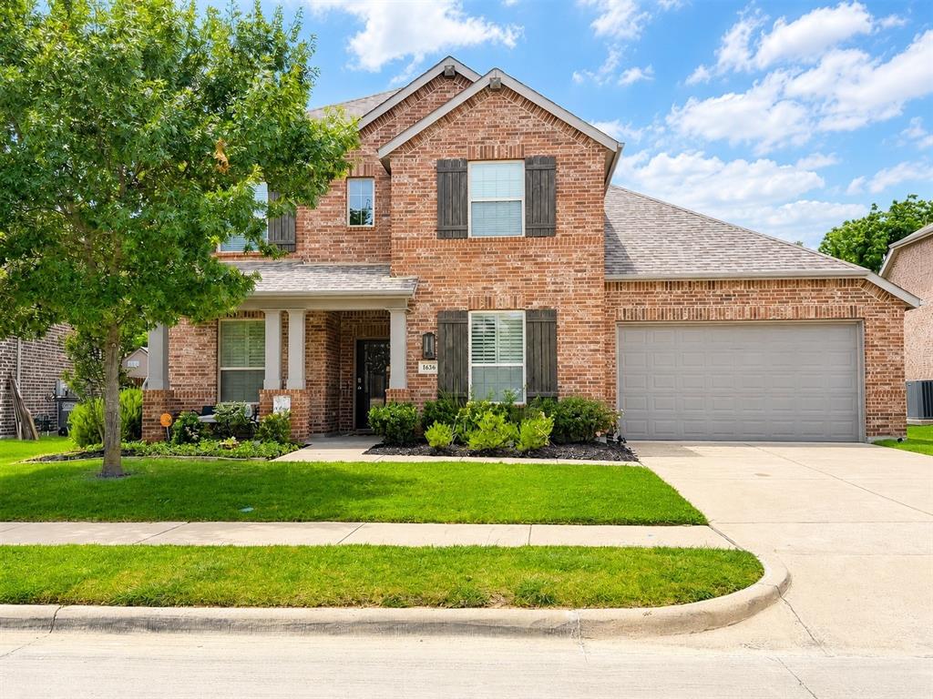 This home truly has it all! From its exceptional curb appeal to its premium greenbelt location with private gate access to the community walking trail, this property offers the perfect blend of comfort, style, and convenience.Impeccably maintained, this spacious 5-bedroom, 3-bathroom home features a versatile floor plan designed for today's lifestyle. The primary suite and a secondary bedroom with a full bath are conveniently located on the main level, while upstairs you'll find three additional bedrooms, another full bath, and a generously sized game room or second living area.The chef-inspired kitchen is ideal for entertaining, boasting granite countertops, stainless steel appliances, a coffee bar, an oversized island, and a large walk-in pantry. The open-concept design flows seamlessly into the impressive living room, where soaring ceilings, a cozy corner fireplace, and an expansive wall of windows fill the space with natural light and showcase beautiful backyard views.As you enter, you'll be welcomed by a custom front door and a flexible front room featuring a striking shiplap accent wall. Whether used as a formal dining room, home office, or additional living space, this room offers endless possibilities. Throughout the main level, you'll appreciate the rich hardwood flooring and elegant plantation shutters that add warmth and timeless appeal.Step outside to the oversized covered patio, perfect for relaxing or hosting family and friends while enjoying the peaceful greenbelt setting.Built by Highland Homes in 2017, this home is also just a short walk—approximately half a block—from the community pool. Opportunities to own one of the subdivision's coveted greenbelt homes are rare, so don't miss your chance to make this exceptional property yours. Schedule your private showing today!