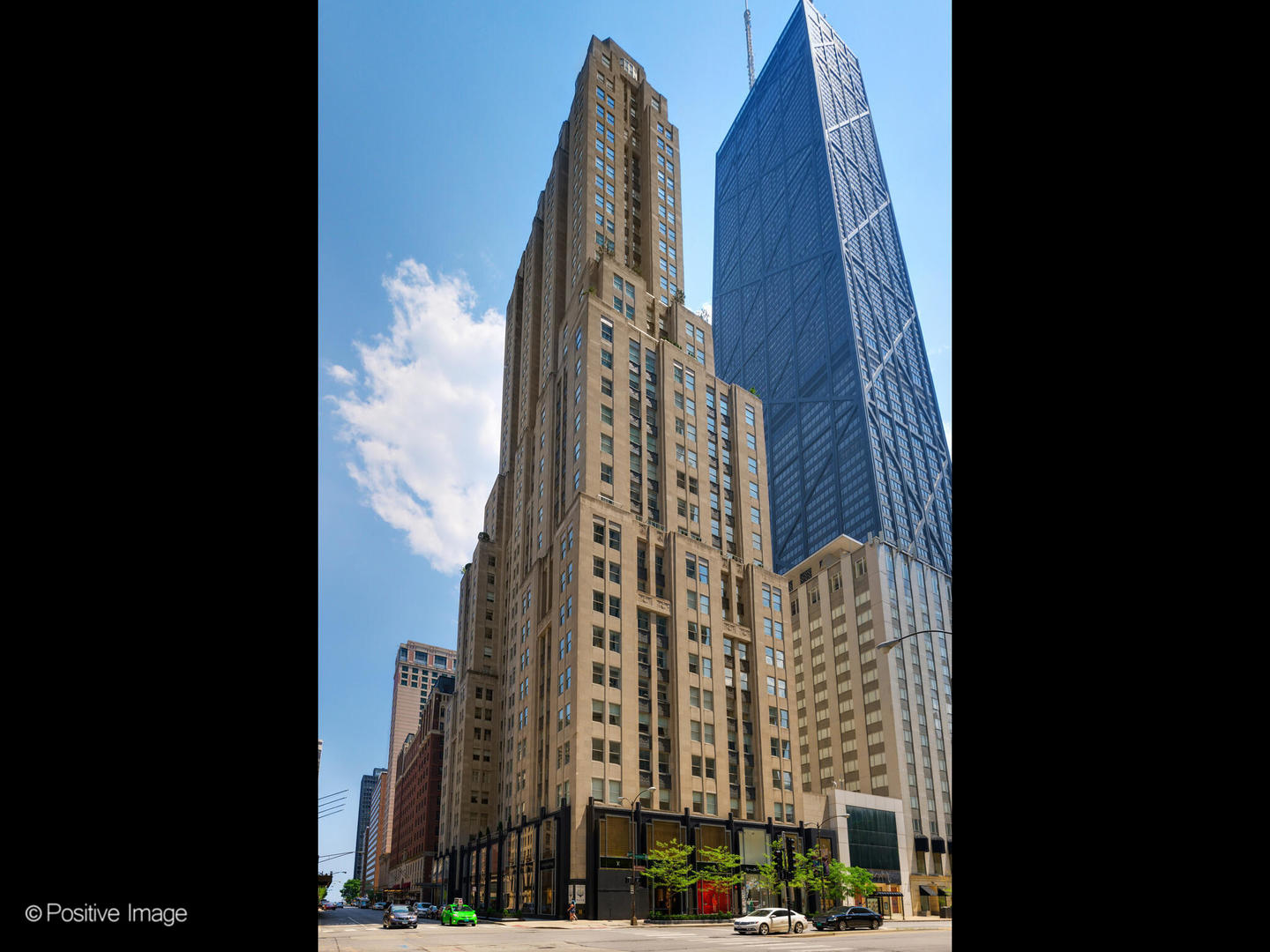 This exquisite, one-of-a-kind half-floor home at the iconic Palmolive offers luxurious living and is one of only five homes in the building with outdoor space. This phenomenal home boasts nearly 5,000 square feet of interior living space with an additional 1,600 square feet of magnificent terrace space with extraordinary city and lake views. The floorplan is exceptional and offers direct access to the terrace from the kitchen, living and dining room, as well as from the guest suite.  Incredible design, detail and the highest quality finishes can be found throughout the home including gorgeous wide-plank oak flooring.  Impressive double doors lead into the grand foyer. Beyond the foyer is an enormous, inviting living room and dining room/salon flanked by a dual-sided fireplace, and is perfect for entertaining and hosting dinners.  Gorgeous original moldings and millwork are highlights of the space.  The chef's kitchen is outfitted with Wolf, Miele, and Sub-Zero appliances, including a double oven and separate wine refrigerator. Additionally, the kitchen features amazing storage and a large eat-in area with direct access to the terrace, making it ideal for grilling. Wake to sensational views of the lake from the gracious primary suite that can accommodate a comfortable sitting area and desk.  The spa-like marble primary bath features a deep soaking tub with picture window looking out at the lake above, a large walk-in shower, as well as dual vanities. Two additional ensuite bedrooms are perfect in size and offer generous closet space. An elegant study with built-ins and an adjacent custom built office area, a spacious laundry room with abundant storage, and a beautiful marble powder room complete this fabulous city home. The Palmolive provides exceptional services, including 24-hour door staff, onsite manager, concierge, and engineer, a fully equipped fitness center, a whirlpool and steam room, as well as the Beacon Club room for entertaining. The building has an onsite garage with valet parking and the right to two car parking is included. Enjoy everything the Gold Coast and Magnificent Mile has to offer including world class shopping and dining.