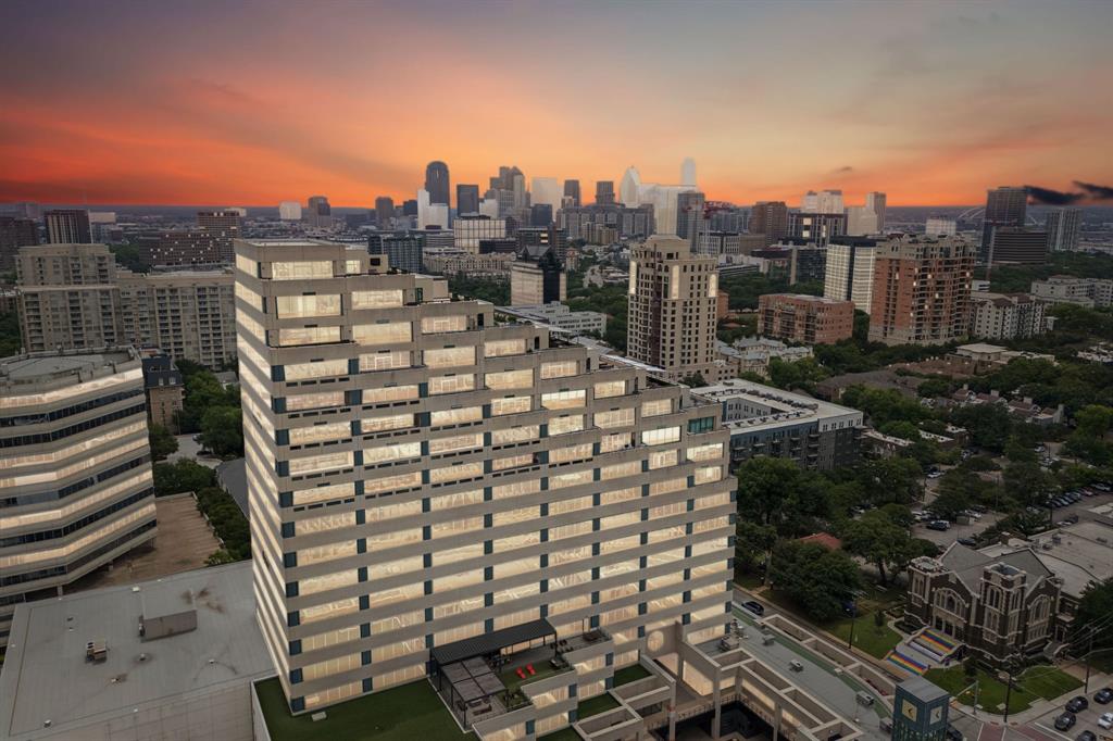 LUXURY PH WITH A PRIVATE ELEVATOR! Perched high above the city within the iconic The Centrum, Penthouse 1703 at 3111 Welborn Street is a truly exceptional, fully remodeled,  three-level residence offering sophisticated design, breathtaking architecture, and unforgettable panoramic views of the Dallas skyline.From the moment you enter, soaring ceilings across all three levels create a dramatic sense of scale and elegance, while floor-to-ceiling windows flood the residence with natural light and frame spectacular skyline vistas from nearly every room. Designed for both elevated entertaining and effortless everyday living, the home features stunning herringbone white oak flooring throughout, exquisite granite countertops, and refined custom finishes that blend timeless luxury with contemporary style.A striking floating staircase with a custom accent wall serves as an architectural centerpiece, seamlessly connecting the expansive living spaces. The open-concept living and dining areas flow beautifully into the chef’s kitchen, creating an inviting atmosphere perfect for hosting guests or enjoying intimate evenings at home. Five expansive OUTDOOR TERRACES span across every level of the Penthouse, delivering an extraordinary indoor-outdoor lifestyle and offering almost 360-degree panoramic views of Dallas’ most captivating skyline. A private in-residence elevator provides seamless access from the first level to the secluded third-floor primary suite retreat, where luxury reaches new heights with a private terrace and hot tub overlooking the city below.This extraordinary penthouse is the epitome of elevated urban living,  a rare opportunity to experience unmatched privacy, architectural beauty, and breathtaking views in the heart of Dallas.