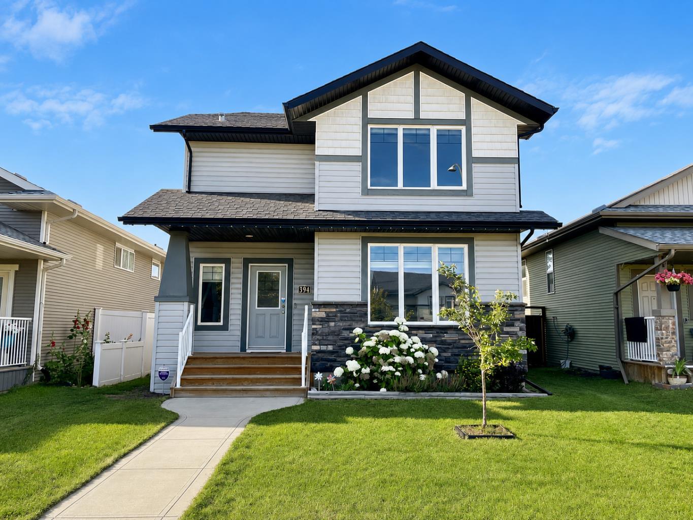 3 BEDROOMS UP W/ENSUITE | HEATED 22x26 GARAGE | EXTRA PARKING STALL ~ This well-kept 2-storey in Timberstone offers a practical family layout with all 3 bedrooms on the same floor, a bright open main floor, and an unfinished basement ready for future development. Located close to a playground and minutes from schools, shopping, restaurants, and everyday amenities. ~ The main floor features 9 ft ceilings, large windows, and an open concept design connecting the living room, dining area, and kitchen. The kitchen offers maple cabinetry, stainless steel appliances, a centre island, corner pantry, and plenty of workspace, while the dining area provides direct access to the fully fenced backyard and 10x12 deck. A convenient 2-piece bathroom completes the main floor. ~ Upstairs, the spacious primary bedroom includes a walk-in closet and private ensuite, along with 2 additional bedrooms and a 4-piece bathroom. ~ The unfinished basement is roughed in for a bathroom and in-floor heat, giving a handy buyer a solid head start toward creating additional living space and improving the home over time. ~ Outside, the property includes a HEATED 22x26 detached garage and an additional parking stall beside it.