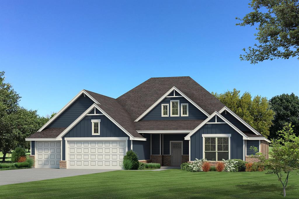 This Smith floor plan includes 3,515 Sq Ft of total living space, which includes 3,000 Sq Ft of indoor living space and 515 Sq Ft of outdoor living space. There is also a 640 Sq Ft, three-car garage with carriage doors and an in-ground storm shelter installed. This one-story luxurious home offers 5 bedrooms, 3 full bathrooms, 2 covered patios, a powder room, a custom-built 8' front door, a large mudroom, and a utility room featuring a utility sink. The great room features a luxurious 3-panel sliding door, a ceiling fan, a center stacked stone surround gas fireplace, Cat6 wiring, rocker switches throughout, wood-look tile, and an exquisite cathedral ceiling with a crows feet detail that extends from the living room to the kitchen. The 5-star kitchen supports a large center island with a trash can pullout, stellar pendant lighting, 3 CM countertops, stainless steel appliances, including double ovens and a 5-burner cooktop, well-crafted custom cabinets to the ceiling, and lovely tile backsplash. The prime suite includes a sloped ceiling detail, windows, our cozy carpet finish, and a ceiling fan. The spa-like prime bath is attached and holds separate vanities with framed mirrors, a large European walk-in shower, a free-standing tub, a private water closet, tile flooring, and a huge walk-in closet. Outdoor living has a corner wood-burning fireplace, a gas line, and a TV hookup. Other amenities include a tankless water heater, an air filtration system, a fresh air ventilation system, double glazed vinyl low E windows, R-44 insulation, and MORE!