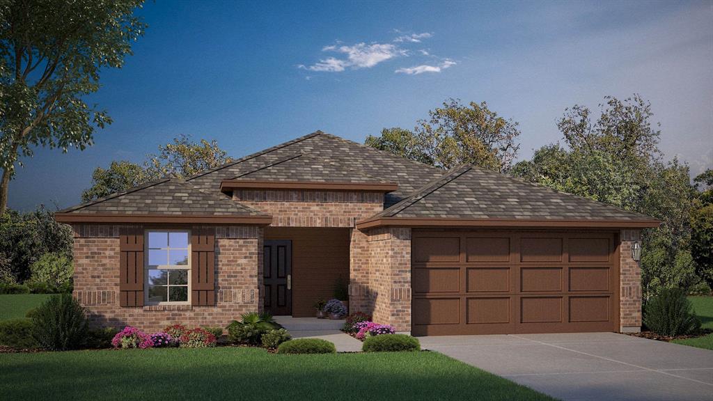 Available for a Quick Move-in!! Welcome to D.R. Horton's new community of Sandy Beach in Azle and Azle ISD! The Denton elevation A, is a beautiful single story home offering approx 1,622 sq. ft. of living space across 3 bedrooms and 2 bathrooms, Complete and Move-In Ready! The spacious front porch opens to an entry foyer leading to a grand open-concept kitchen, dining, and living area.  The kitchen features granite countertops, stainless steel appliances with gas cooking range, and a walk-in corner pantry. The large kitchen island  overlooks the dining area and living room. The private main bedroom suite is located off the dining area and features a huge walk-in closet and large shower with ceramic tile surround. The secondary bedrooms are located on the opposite side of the home and share the spacious secondary bathroom between them. Enjoy the covered patio, full yard professional irrigation and landscaping complete with  sod. Additional features include: tankless water heater; Ceramic tile flooring at Entry, Hallways (per plan), Kitchen, Breakfast, Utility and Bathrooms; and, full yard sod landscaping and irrigation. The Denton includes the HOME IS CONNECTED base package.  Using one central hub that talks to all the devices in your home, you can control the lights, thermostat and locks, all from your cellular device.