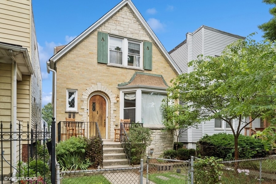 Storybook charm and beautiful modern updates in this 3-bedroom, 2-bathroom brick home in highly sought-after Logan Square. Located on a quiet, one-way street, this property is just doors away from the Bloomingdale Trail entrance and a short stroll to the YMCA (with an indoor pool!). The heart of this home is its open-concept living room and beautiful kitchen, creating an inviting space for daily living and entertaining. A wonderful new family room addition extends the living area, offering a warm ambiance with a wood-burning stove and skylights. This leads out to a private back deck and yard, perfect for enjoying the outdoors. Upstairs, you'll find a den, three comfortable bedrooms, and a full bathroom (please note, the bathroom is accessible through two of the bedrooms). Brand new mini-splits throughout the home with radiator heat provide the perfect combination for comfort year round. Many thoughtful and stylish fixtures add to the home's unique character, freshly painted throughout and ready for its next owner.