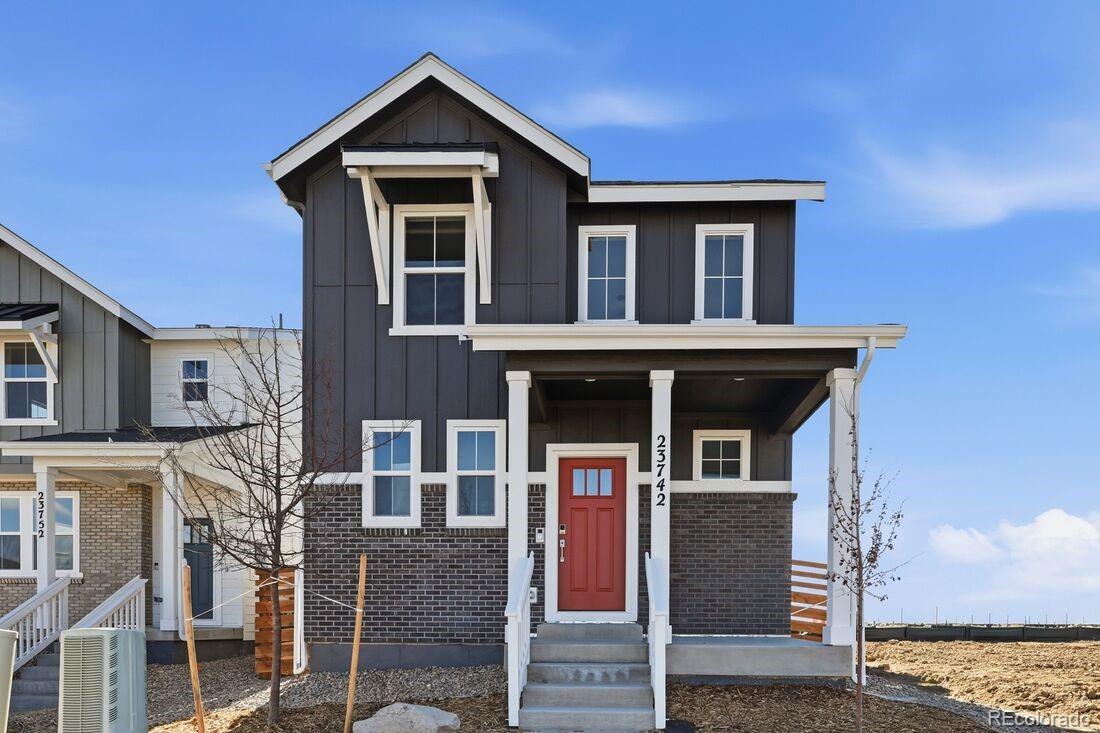 What's Special: High Ceilings | Dedicated Study | Close to Park.New Construction – Ready Now! Built by America's Most Trusted Homebuilder.  Welcome to the Stella at 23742 E 33rd Place in The Aurora Highlands Horizon Collection! This home designed for comfort and connection. Off the grand two-story foyer, you’ll find a private study and nearby powder bath. The open kitchen flows into the casual dining area and great room, creating the perfect space for gatherings. Upstairs, three secondary bedrooms share a full bath, while the primary suite offers a peaceful retreat with a spa-inspired bath and walk-in closet. Discover The Aurora Highlands—a vibrant community in Aurora, CO, where scenic trails, parks, and resort-style amenities bring neighbors together. Enjoy an outdoor pool, onsite school, and future retail and dining, all just 10 miles from DIA with easy access to downtown Denver and the Tech Center. Additional Highlights Include: Additional sink at bath 2. MLS#8915195