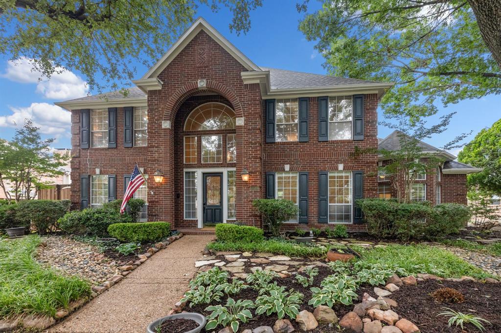 BEST PRICE IN DEERFIELD just go better! If you've been waiting for an opportunity to put down roots in highly sought after Deerfield at the very best price...here it is!  Tucked away on a quiet cul-de-sac and shaded by mature oaks, this immaculate home offers classic traditional charm and a modern open floorplan! Step inside to a bright, two-story foyer with soaring ceilings and a lovely winding staircase that is sure to impress. Split formals include an elegant Dining Room with hardwood floors; plantation shutters and built-in wine chiller and the formal Living makes the perfect STUDY! The open family room is filled with natural light and features a raised brick hearth fireplace flanked by built-in bookshelves and media center and new carpet replaced in 2025. The Family Room is open to the BIG island kitchen with ample granite countertops, stainless steel Frigidaire Gallery series appliances including double ovens! The family chef will love the HUGE walk-in pantry, and the tea drinkers will adore the instant hot water dispenser! The cooking area is plumbed for gas. A bay window Breakfast Nook features a built-in hutch and offers views of the private backyard + garden brimming with hydrangeas! Owner's Suite is truly private on the first level and features elegant bay window sitting area with plantation shutters, HUGE walk -in closet and oversized bath with double walk-in shower! Upstairs you’ll find three generously sized bedrooms, all will easily fit king-sized beds, two full baths + BIG Game Room with walk-in closet perfect for your large LEGO collection, books + games galore! Deerfield's IDEAL DREAM LOCATION allows children to walk to Grades K-10 of Plano West's best rated schools, Lifetime Fitness + indoor Tennis. Working at Legacy West? Your commute will be under 10 minutes and when you aren't working, you'll enjoy being a short drive to Legacy West's best Dining, Shopping+Entertainment.