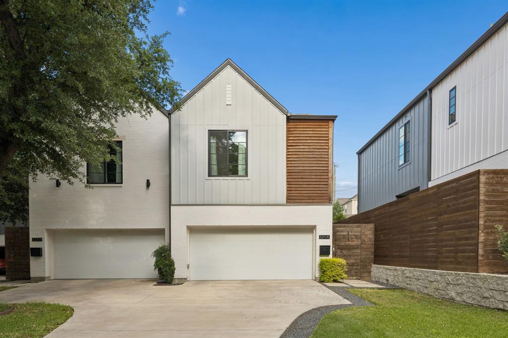 Modern design, prime location, effortless living; welcome to 1208 Haines. Built by renowned builder Tabak, this thoughtfully designed modern residence is perfectly positioned on a quiet, tree-lined street in the heart of North Oak Cliff—just minutes from Bishop Arts, Kessler Park, and some of Dallas’ best dining, shopping, and green spaces. This single-family attached home offers 3 bedrooms, 2.5 baths, and a highly functional layout that lives with both style and intention. Inside, clean architectural lines and expansive windows flood the home with natural light, highlighting wide-plank hardwood floors and a seamless open-concept design. The kitchen is the centerpiece—featuring sleek European-style cabinetry, quartz countertops, designer tile, and a large island that flows effortlessly into the living and dining spaces, creating an ideal setting for both everyday living and entertaining. Upstairs, the private primary suite offers a calming retreat with a spa-inspired bath, dual vanities, and a generous walk-in closet. Two additional bedrooms provide flexibility for guests, a home office, or fitness space. Step outside to a private, fenced backyard with a covered patio—perfect for relaxing, hosting, or enjoying a low-maintenance outdoor lifestyle. Additional highlights include a 2-car garage, energy-efficient construction, and curated modern finishes throughout. All of this in one of Dallas’ most walkable and vibrant neighborhoods—where modern design meets lifestyle convenience.