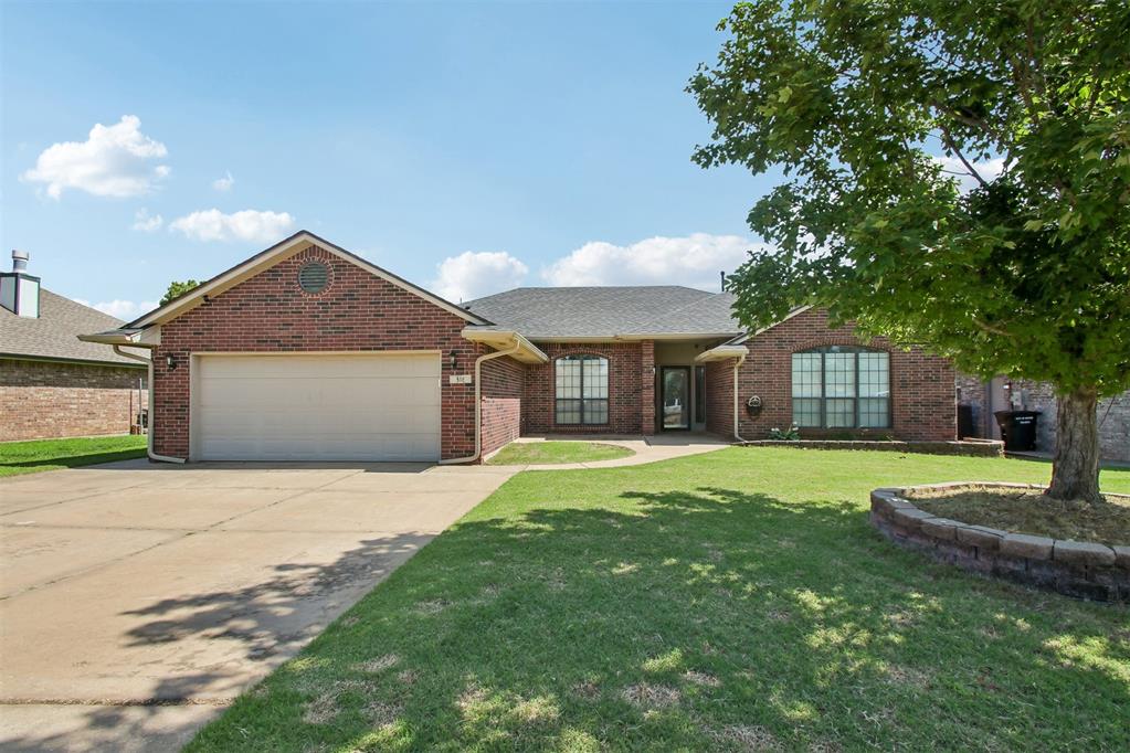 Move-in ready with updates throughout! This 3-bedroom home plus dedicated office/study offers a functional floor plan with a partial open-concept design connecting the living and dining areas. Multiple windows spanning to ceiling fill the main living spaces with abundant natural light. The kitchen features granite countertops, white painted cabinetry (updated March 2025), stainless steel appliances, a gas range, and a dishwasher installed in April 2025. New carpet and padding were installed in the living room, office, and all bedrooms in March 2025, providing a fresh feel throughout the home. Additional features include a storm shelter located in the garage for added peace of mind. The backyard backs to the next phase of a neighborhood development. Conveniently located within the Moore Public Schools district and close to shopping, dining, and major commuting routes. Contingent offer has been accepted with a 72 hour kickout clause.