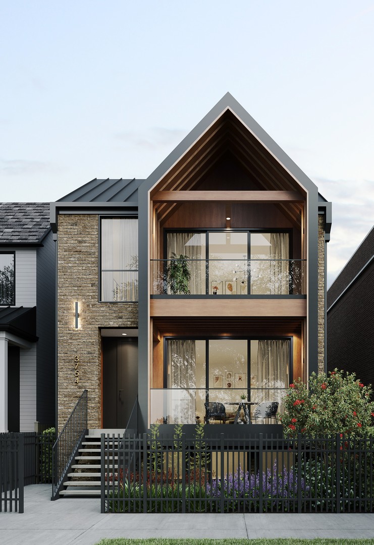 Incomparable & one of a kind Swiss Chalet-Inspired new construction single family home overlooking Bell School playground. Massive, extra wide 6 BD/5.1 BA home spanning 5000 SF+ of interior space, 1000+ SF of outdoor space, 3 car garage and enormous garage roof deck. Four en suite bedrooms up and over sized laundry room with two W/Ds. Central staircase atrium with 22' high ceilings offering light exposure rarely seen in other homes. Developer is an acclaimed architect and his team spent months intricately designing this home to be like none other.    Lower level features huge living area, with a wetbar, a movie theatre room, sauna, two large bedrooms, two full bathrooms (one being the 5th en suite). Kitchen features giant slabs of marble, massive island and 48" custom curved hood. Commercial grade kitchen appliances - and also commercial grade floor to ceiling windows. Stunning 7" white French oak flooring throughout.    Top of class craftsmen, materials & design way beyond the quality of other new construction homes. Nothing else on the market like it. Anticipated delivery early November.