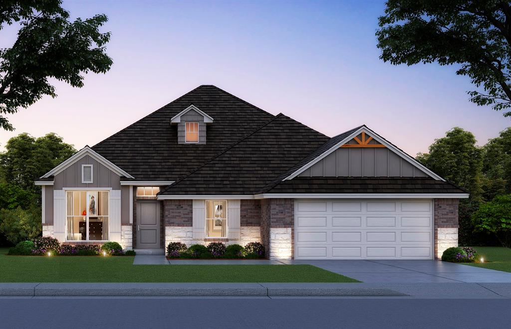 This wonderful new home has an open, inviting layout. Warm wood tile runs throughout the hallways and main areas. The kitchen comes with custom wood cabinets, under cabinet lighting, a large island, thick quartz tops, decorative wood vent hood, stainless steel Samsung built-in appliances, large pantry, and more! The large living room features a stunning fireplace with floating mantle. There is a quaint and useful tech area as you head towards the spacious primary bedroom. The primary bath has a large tiled shower, raised two sink vanity, enclosed toilet and the closet is very large. All of the spare bedrooms are spacious with good closet space. The utility has a built-in linen. Fence included! Neighborhood amenities incl a pool, large playground and clubhouse with fitness center and gathering hall!