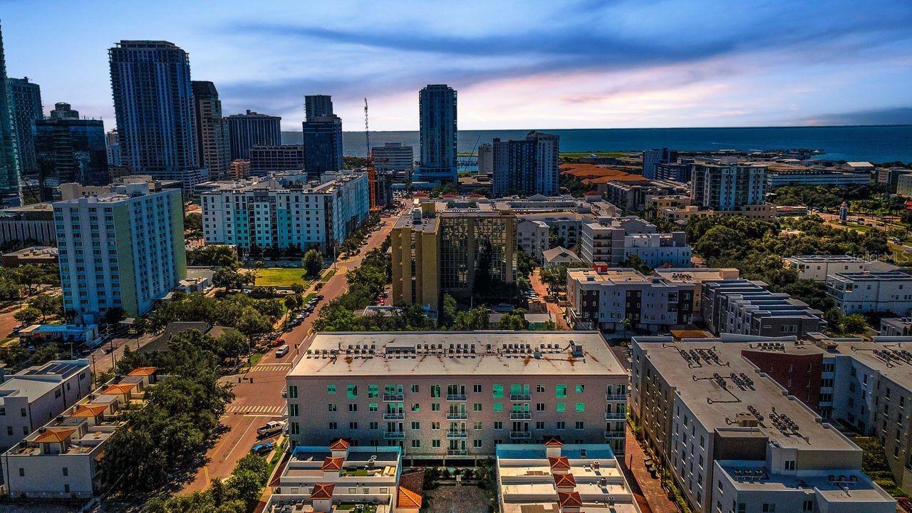 Welcome to effortless downtown living in the heart of St. Petersburg. This newly constructed five-floor boutique style condo in Castille Urbana. A third-floor unit #301 offers 3-bedroom, 3 bathrooms and a rare combination of modern luxury, privacy, and walkable convenience.Inside, you'll find two elegant primary suites with spa-inspired baths and custom Closet by Design walk-in closets, along with a beautiful kitchen featuring an oversized island that opens seamlessly to the light-filled living space and private Trex balcony—an inviting setting for morning coffee or evening sunsets.Thoughtfully finished with impact-rated windows, custom motorized shades, designer lighting, abundant storage, and a spacious laundry room, this residence is designed for effortless everyday living. Located in a no-flood, no-evacuation zone, it also offers one assigned garage parking space, and street guest parking for only $30 per year, a dog-washing station, a cozy community room with a fitness corner, and the advantage of a low monthly HOA of just $579. With streamlined amenities and lower ownership costs, you'll have more freedom to enjoy the vibrant lifestyle that makes downtown St. Pete so desirable.Step outside and, within a five-minute walk, discover acclaimed restaurants, neighborhood cafés, rooftop bars, boutique shopping, yoga studios, state-of-the-art fitness centers, waterfront parks, museums, theaters, and live entertainment. Whether it's a spontaneous date night, a morning workout, or a sunset stroll along the waterfront, everything you love about city living is just moments from your front door.This is more than a home—it's an opportunity to embrace one of Florida's most vibrant, walkable, and sought-after downtown lifestyles.