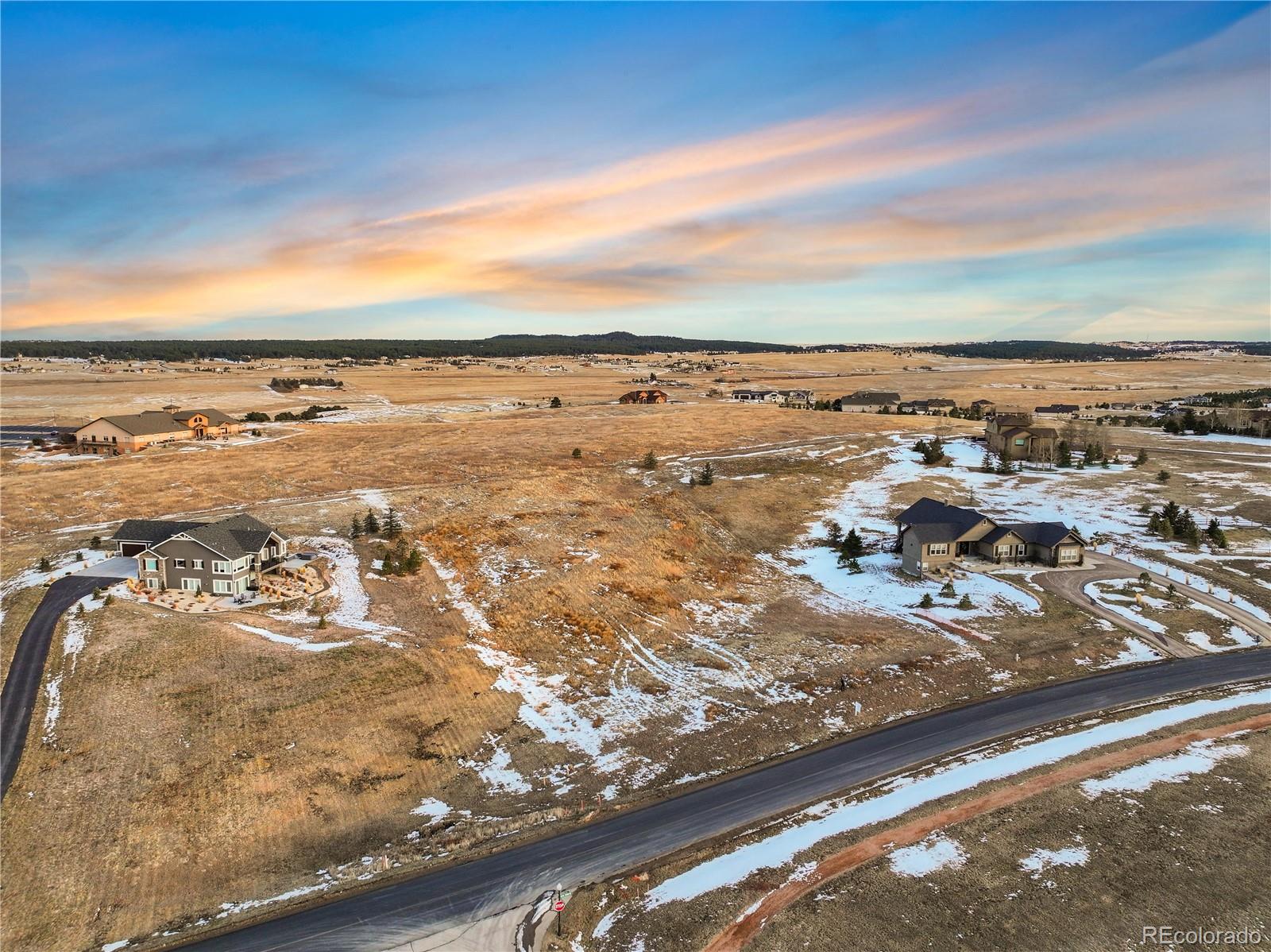 Build your custom dream home on this beautiful 2.5-acre property, the ONLY lot available for sale in Kings Deer
Highlands! This golf course community features rolling hills, dreamy green pastures and stunning views of Pikes
Peak and the Front Range. Unbeatable location near Hwy 83 and I-25 for easy access to Colorado Springs,
Monument or Denver. D-38 schools. Well permit was issued but well was never drilled. Perc and soil tests also
completed. Sellers are willing to sell the land separate from the build, or we can help you combine the land and
construction purchase into a one-time close for convenience. Please call listing agent to set up a showing or build
consultation. Taxes are based on undeveloped land and will adjust after build is complete. Builder has more lots
and more floor plans at different price points - call for info.