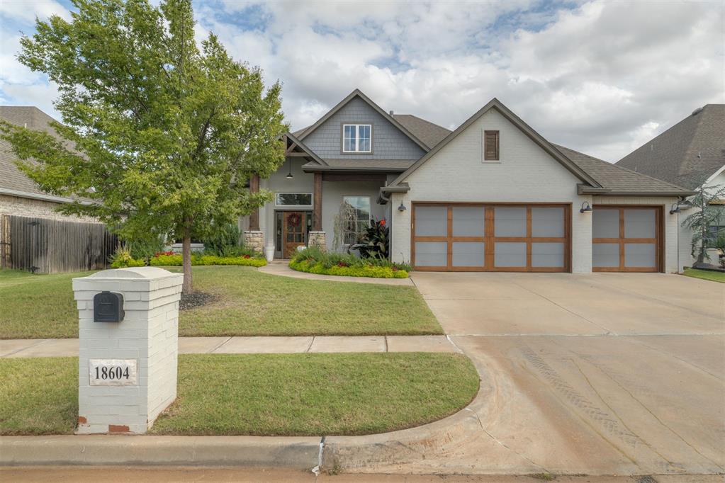 Beautifully designed with timeless finishes and a functional layout, this 2,845-square-foot home offers the perfect blend of style, comfort, and versatility. Soaring ceilings, warm wood-look tile flooring, and a striking fireplace create an inviting living space that flows seamlessly into the kitchen and dining areas. The kitchen features contrasting cabinetry, a spacious island with seating, and a convenient corner pantry, making it ideal for everyday living and entertaining. The thoughtfully designed floor plan includes 3 bedrooms, 2.5 bathrooms, a private home office, and a bonus/media room perfect for movie nights, game days, or additional flex space. A formal dining room and separate breakfast area provide options for both special occasions and casual meals. The private primary suite offers a relaxing retreat with an en-suite bathroom featuring dual vanities, a corner soaking tub, and a separate walk-in shower. Additional conveniences include a spacious closet and a laundry room with a built-in mud bench. A three-car garage and in-ground storm shelter add even more functionality. Located in The Reserve at Valencia within the Edmond School District, residents enjoy neighborhood amenities including parks, playgrounds, walking trails, ponds, and a community pool. Conveniently situated near shopping, restaurants, and everyday amenities, this home offers a wonderful combination of timeless style, flexible living spaces, and a desirable Edmond location.