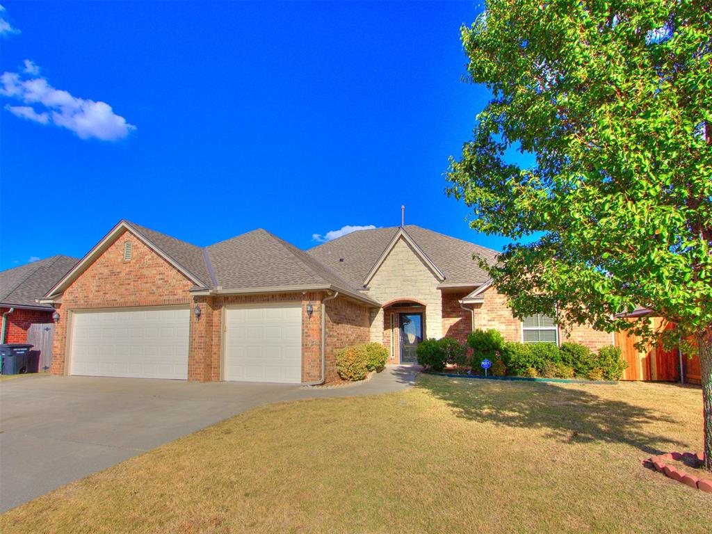Welcome to 1404 Dorothy Dr., a beautifully designed 3-bedroom, 2-bath home offering exceptional space, storage, and thoughtful details throughout. Offering a brand-new roof and gutters was installed in March 2025, offering peace of mind and the potential for significant savings on homeowners insurance. Freshly painted garage doors for an extra crisp look. Step inside to an inviting, clean, and refreshing open-concept living space featuring 10-foot ceilings, wide crown molding, and a cozy corner fireplace. The kitchen seamlessly opens to the living and dining areas, making entertaining and everyday living effortless. It features abundant cabinetry, granite countertops, a large island, and a spacious walk-in pantry complete with a countertop, pull-out drawers, and additional serving and storage space. It’s the perfect spot to keep a toaster, crockpot, mixer, or other small appliances plugged in and ready to use while keeping the main kitchen counters clutter-free.Just off the 3-car garage, a convenient mud bench provides the perfect drop zone for shoes, bags, and everyday essentials. Both secondary bedrooms feature walk-in closets, providing plenty of storage for family or guests.The spacious primary suite offers a relaxing retreat with a large ensuite bath featuring separate vanities, a huge whirlpool/jetted soaking tub, and a separate shower. The oversized primary closet includes built-in drawers for convenient, organized storage.Located in the award-winning Moore School District, this home also offers easy access to I-35 and I-240, making for a convenient commute to Tinker Air Force Base, Boeing, and Amazon. With its brand-new roof, spacious open layout, 3-car garage, incredible storage, and convenient location, this home offers the perfect combination of comfort, functionality, and value.